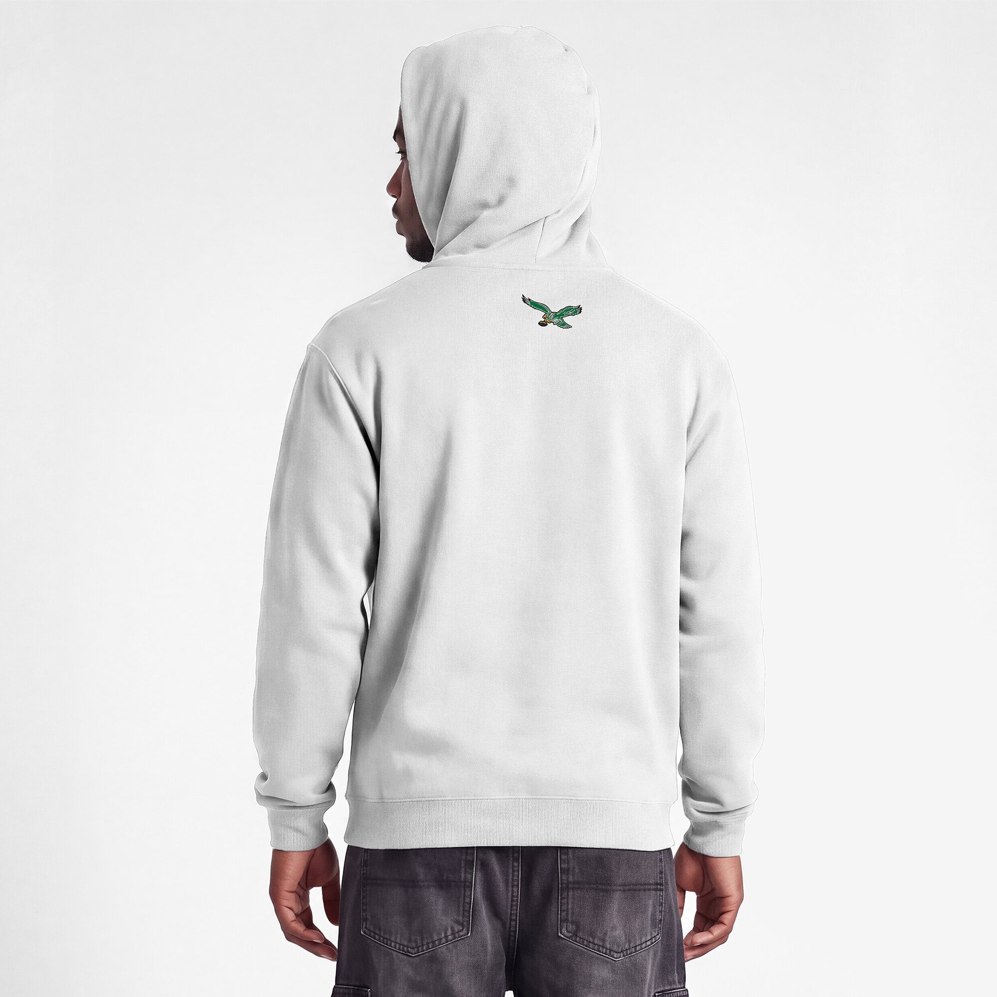 Sweat-shirt à capuche intégral blanc Disney x Champion Philadelphia Eagles pour homme