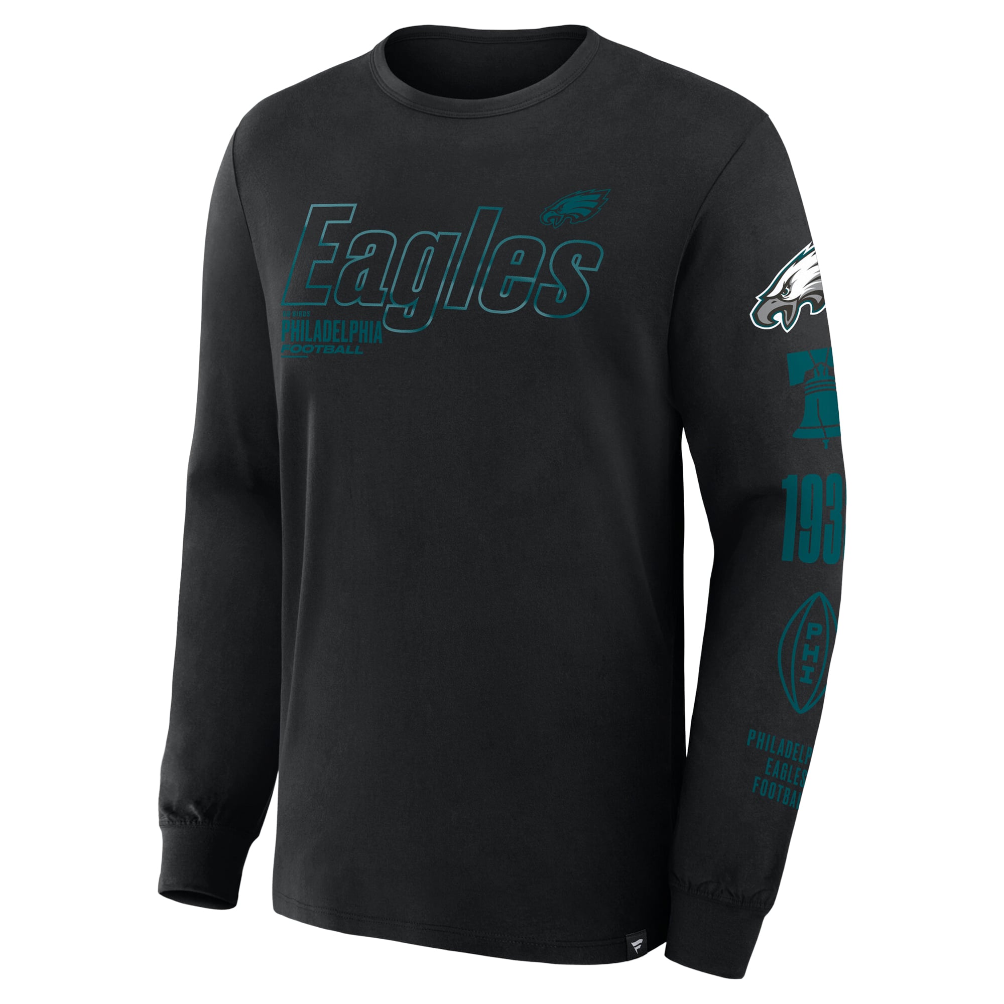 T-shirt Fanatics Black Philadelphia Eagles pour hommes, grandes tailles, avec passe de contrôle