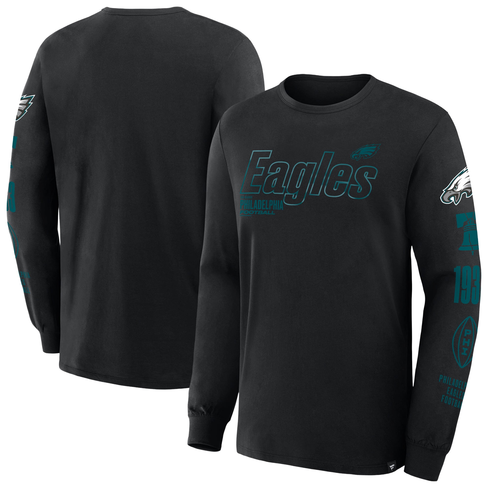 T-shirt Fanatics Black Philadelphia Eagles pour hommes, grandes tailles, avec passe de contrôle