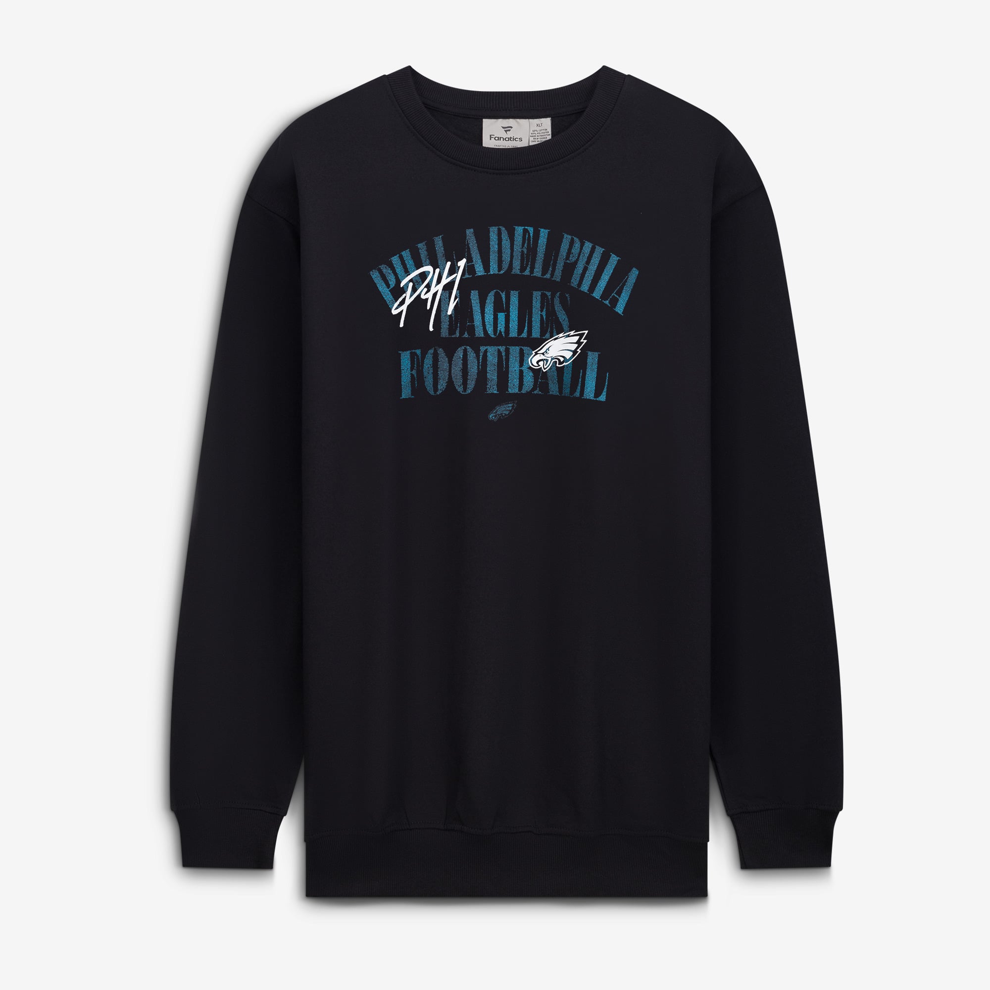 Sweat-shirt mi-temps décontracté Philadelphia Eagles noir pour homme, grandes tailles, de la marque Fanatics.