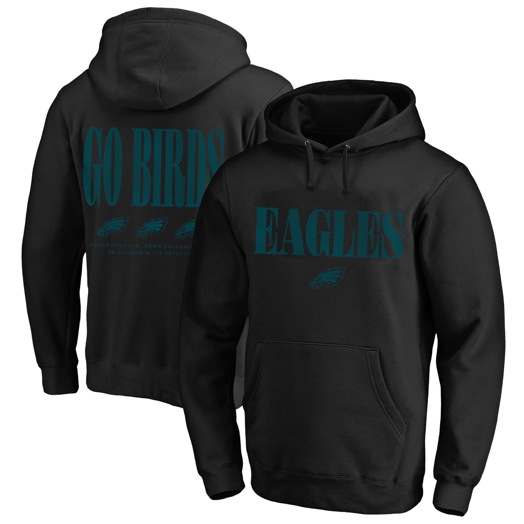 Men's Fanatics Black Philadelphia Eagles Big & Tall Relaxed Intense Rivalry Hoodie