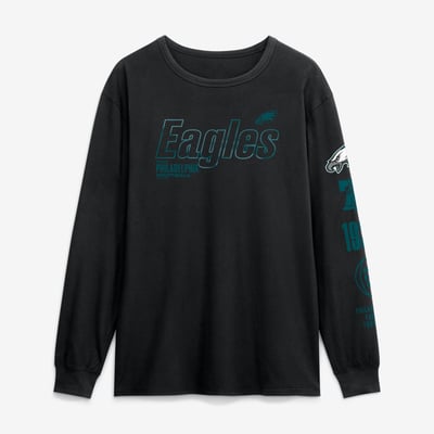 Philadelphia Eagles Fanatics Checkdown Pass Long Sleeve T-Shirt - Black