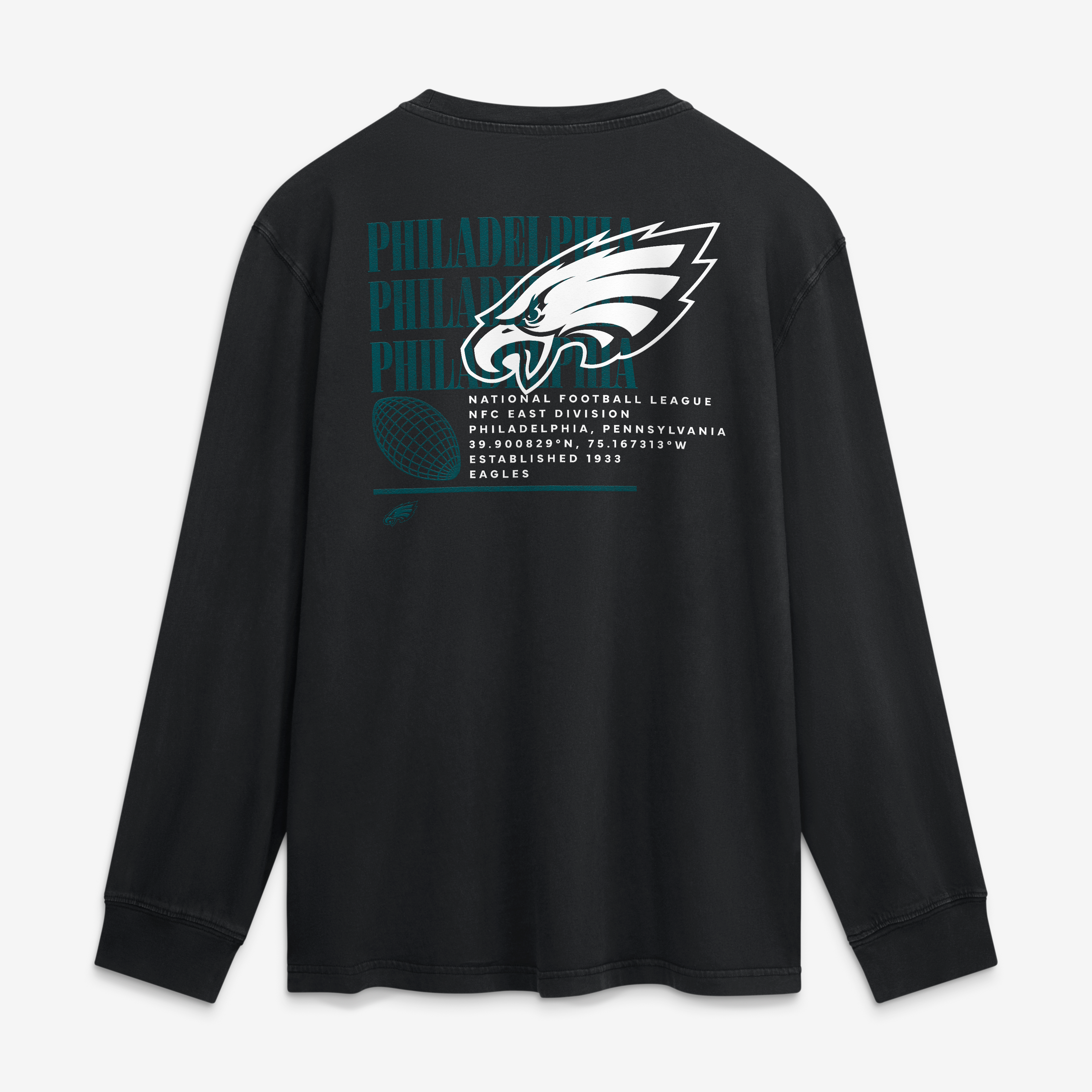 Men's Fanatics Black Philadelphia Eagles Relaxed Fullback Drive Long Sleeve Fashion Top