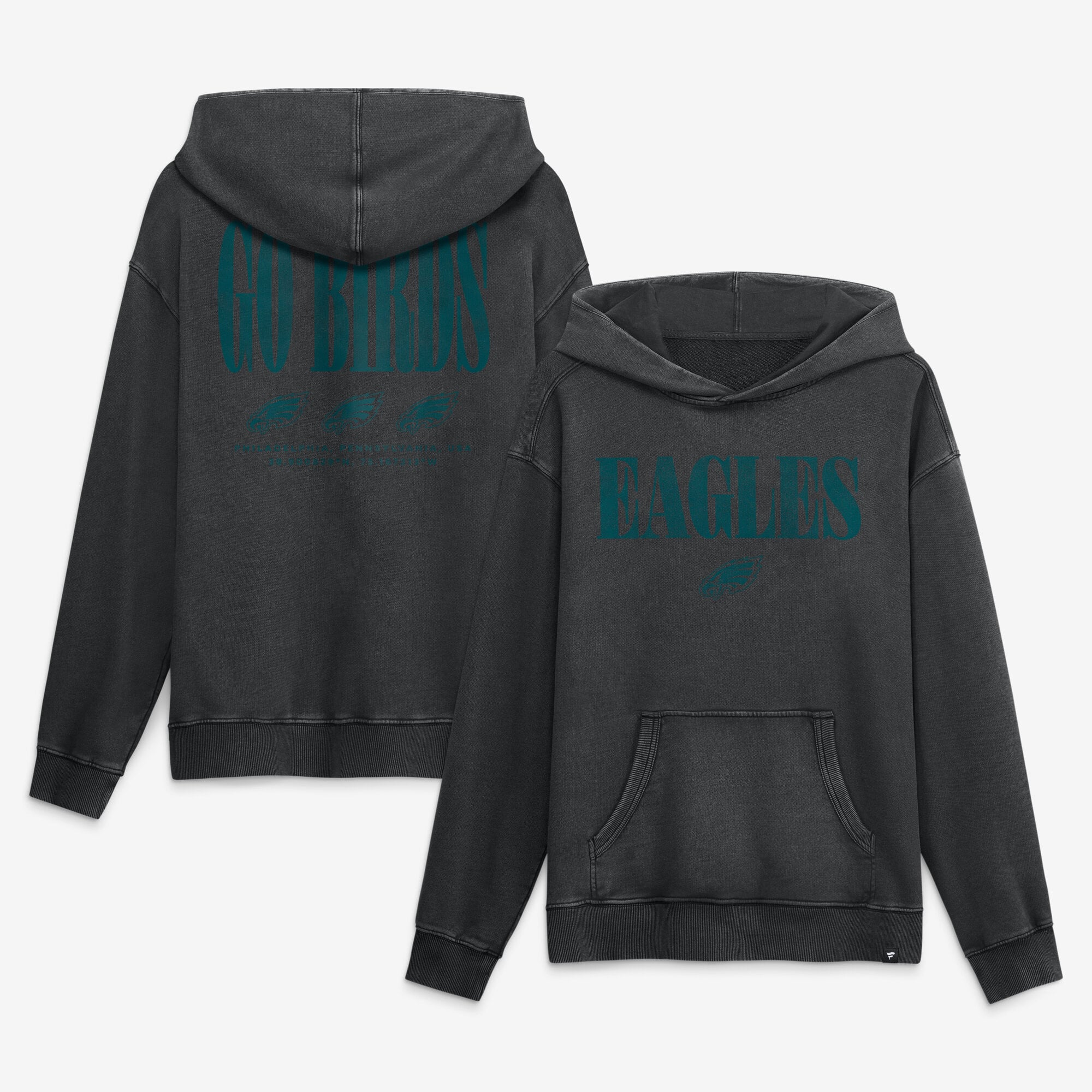 Men's Fanatics Black Philadelphia Eagles Relaxed Intense Rivalry French Terry Hoodie