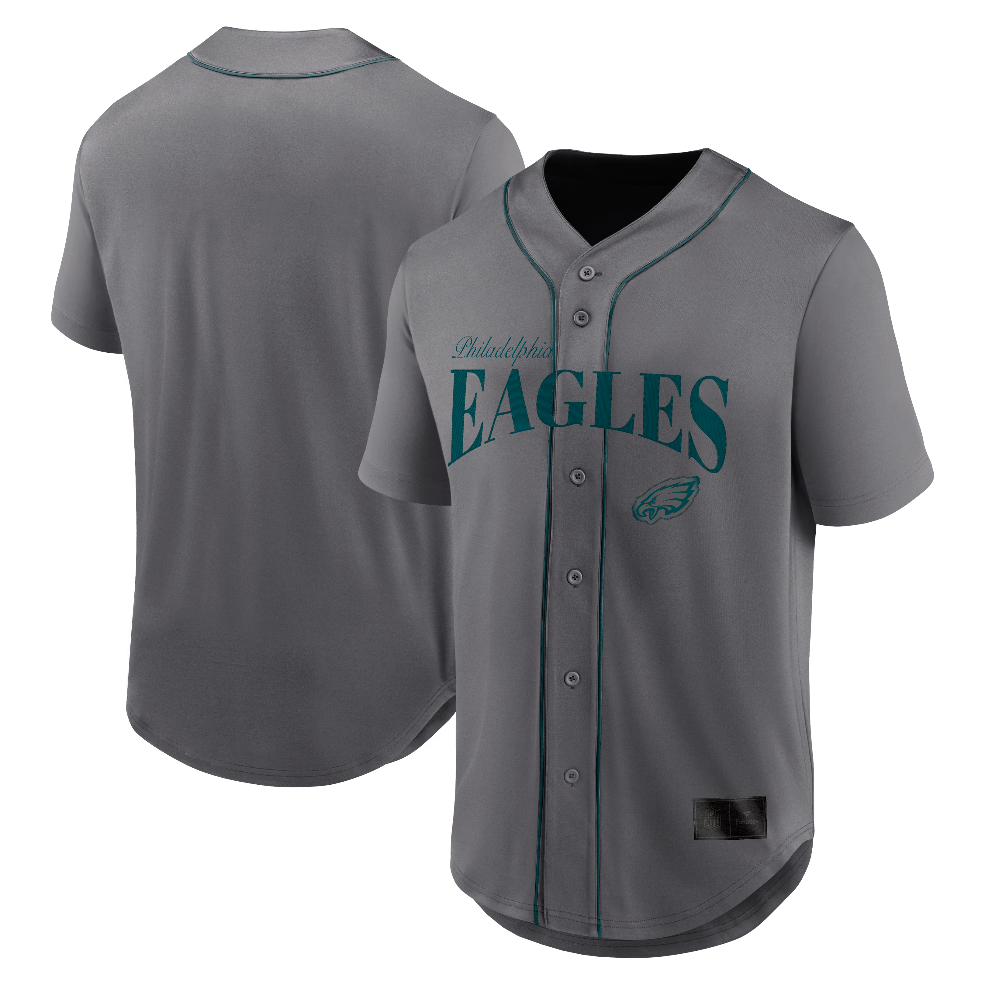 Men's Fanatics Gray Philadelphia Eagles After Hours Button-Up Baseball Top
