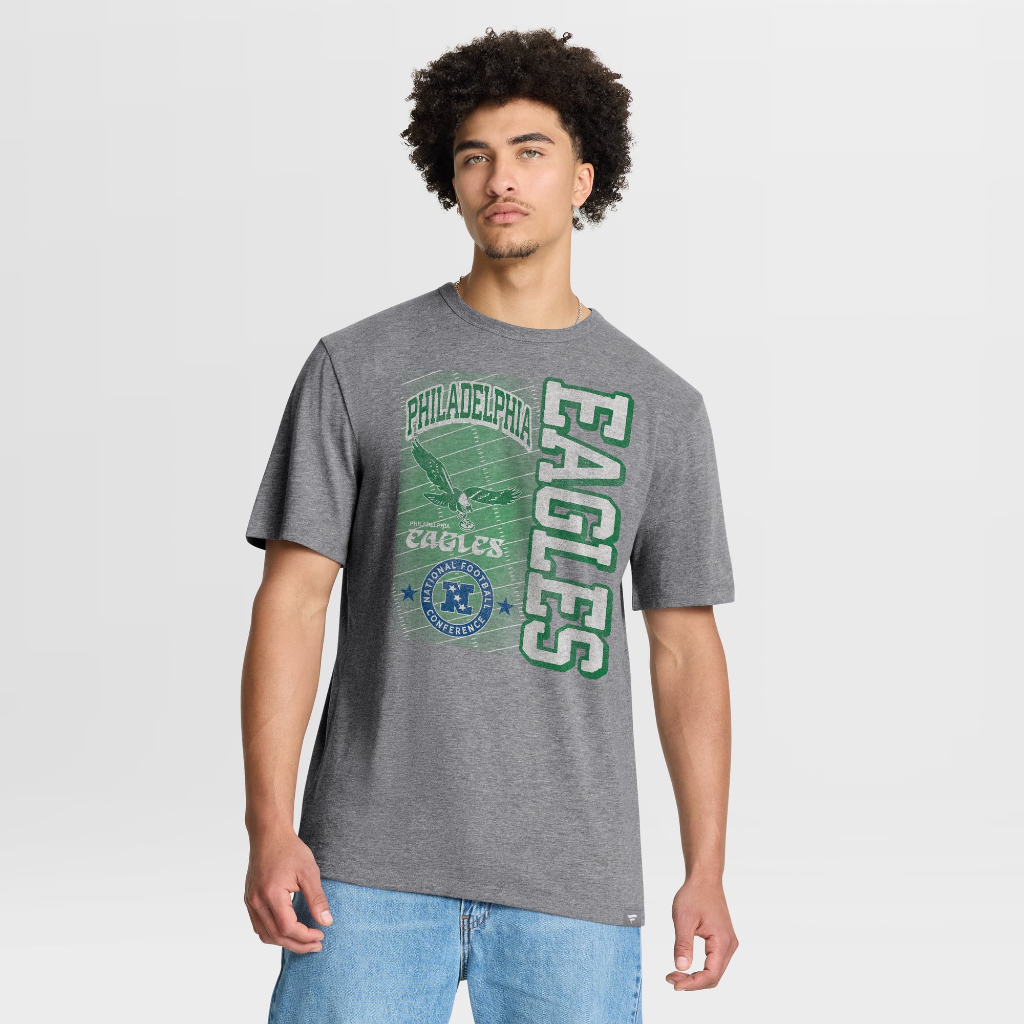 Men's Fanatics Heather Gray Philadelphia Eagles Tribute Direct Handoff Tri-Blend T-Shirt