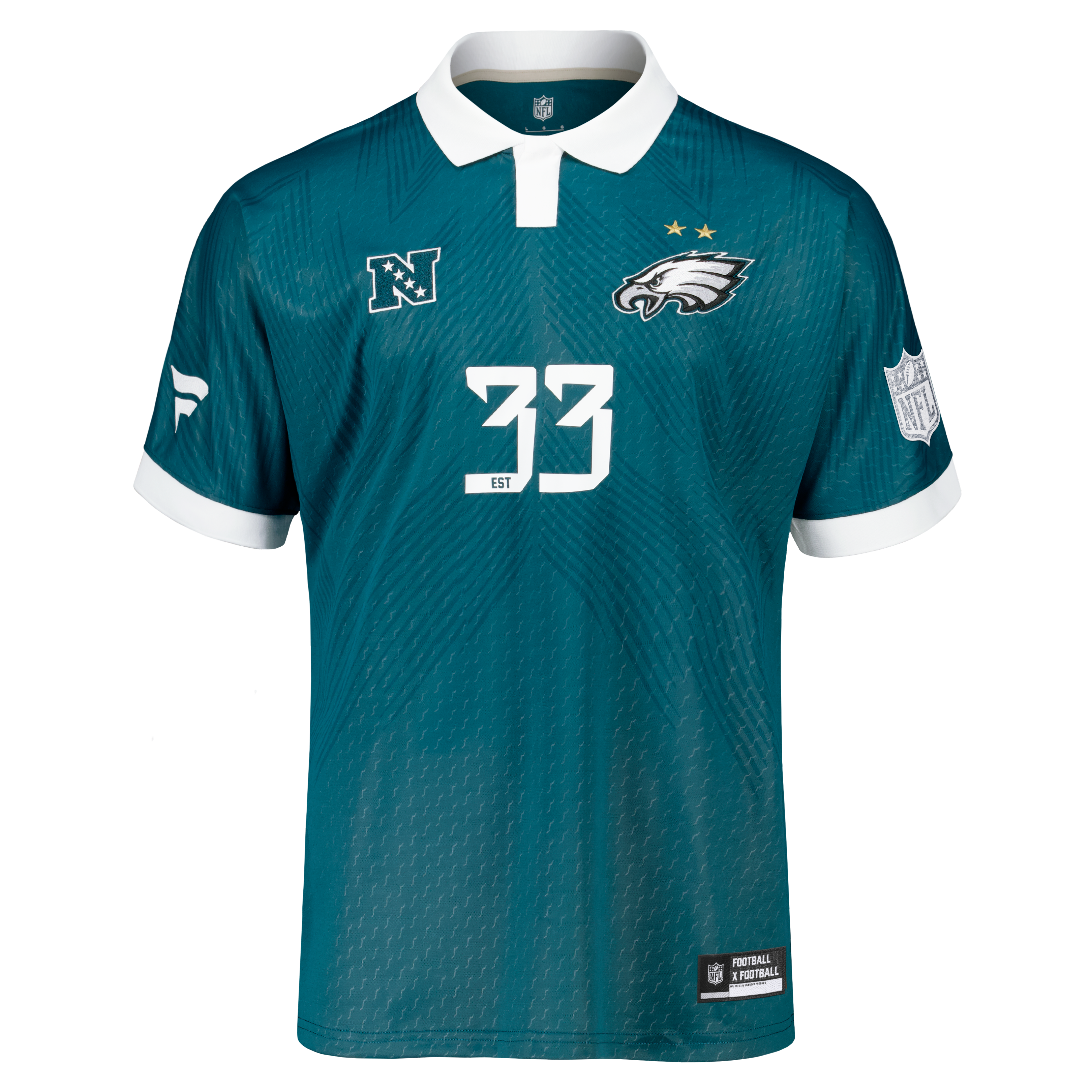 Men's Fanatics Midnight Green Philadelphia Eagles Football x Collared Fan Top