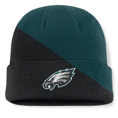 Philadelphia Eagles Fanatics Tilt Cuffed Knit Hat - Midnight Green/Black
