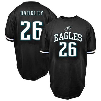 Saquon Barkley Philadelphia Eagles Fanatics Big & Tall Mesh Name & Number T-Shirt - Black
