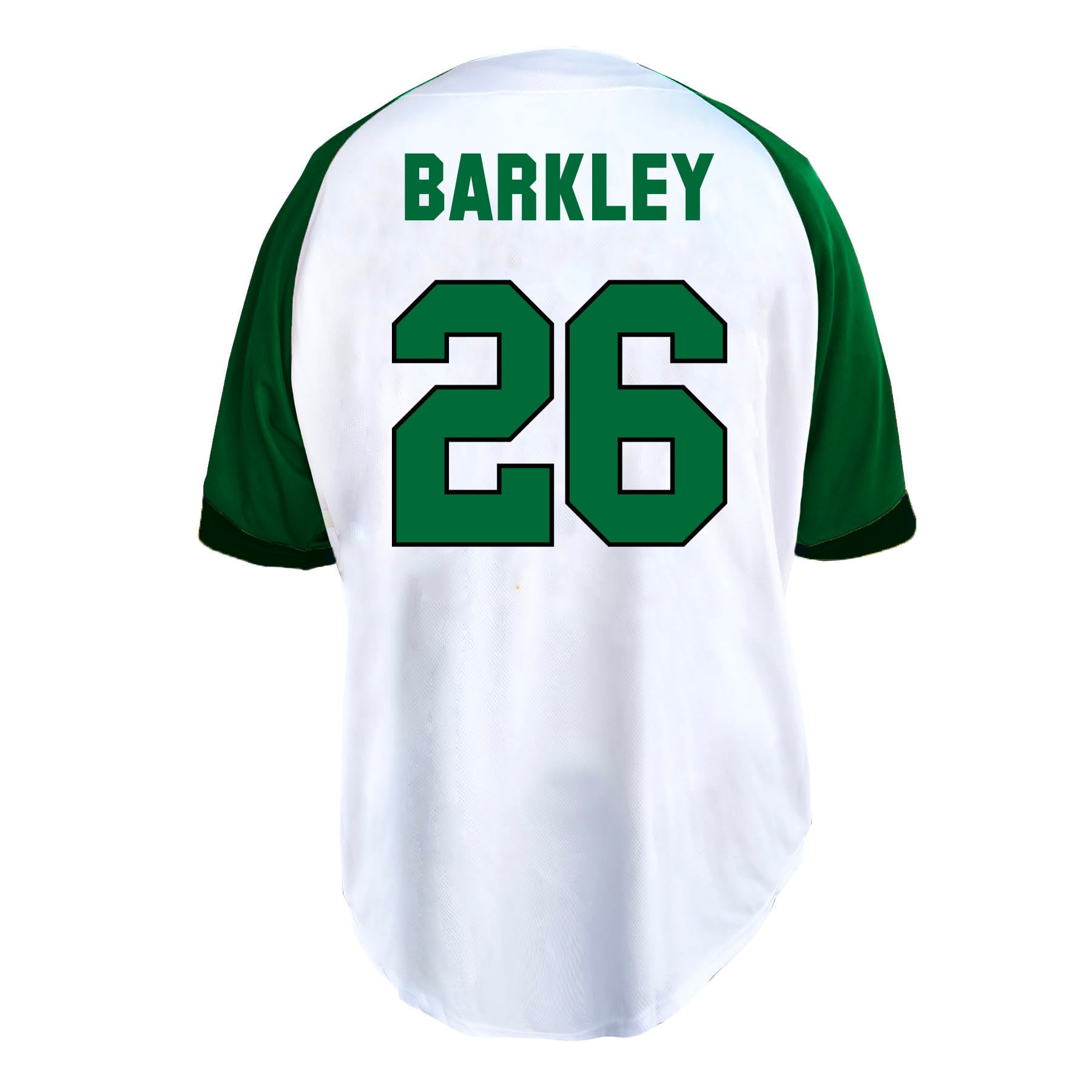 Men's Fanatics Saquon Barkley White Philadelphia Eagles Big & Tall Button-Up Baseball Jersey Top