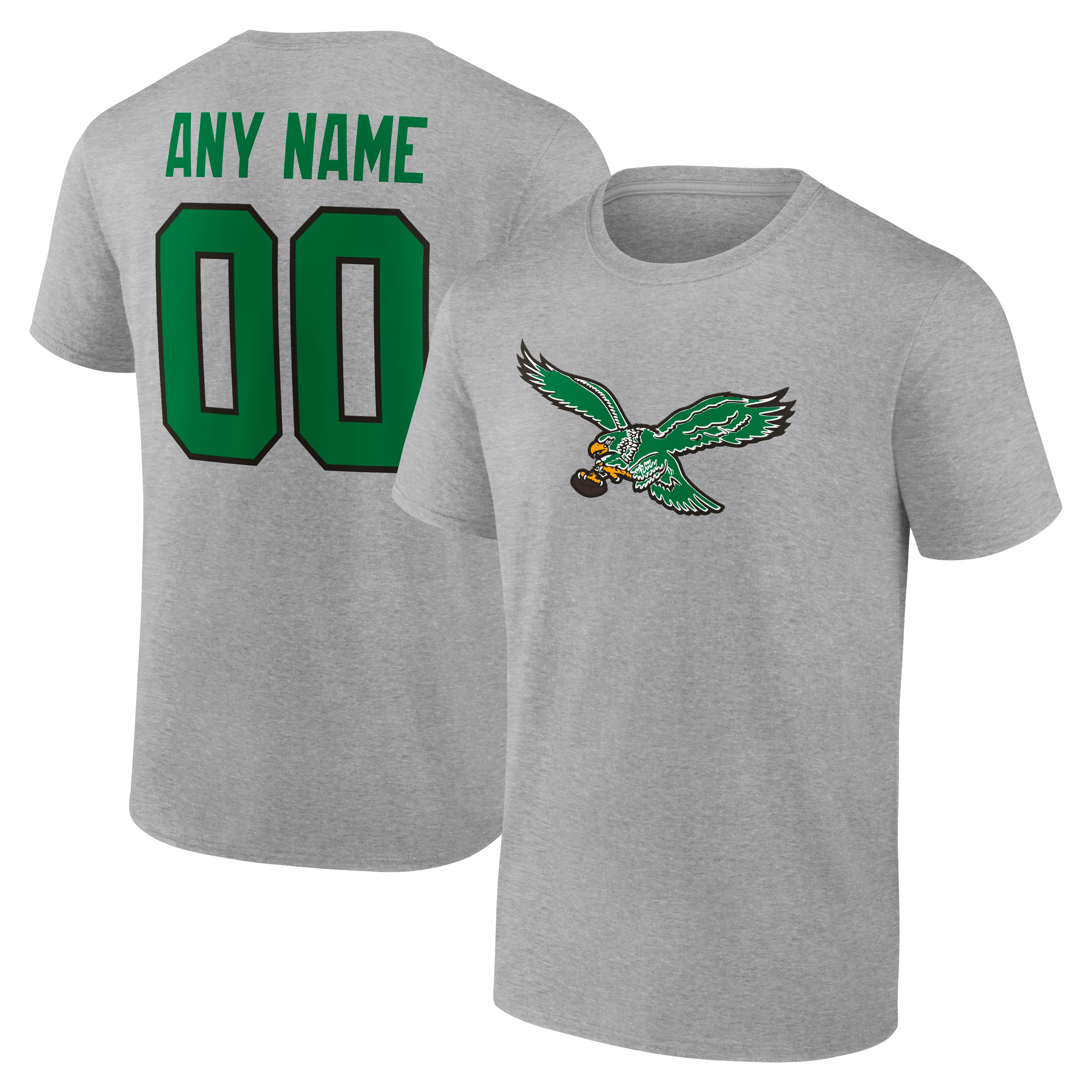 Men's Philadelphia Eagles Team Authentic Classic Personalized Name & Number T-Shirt