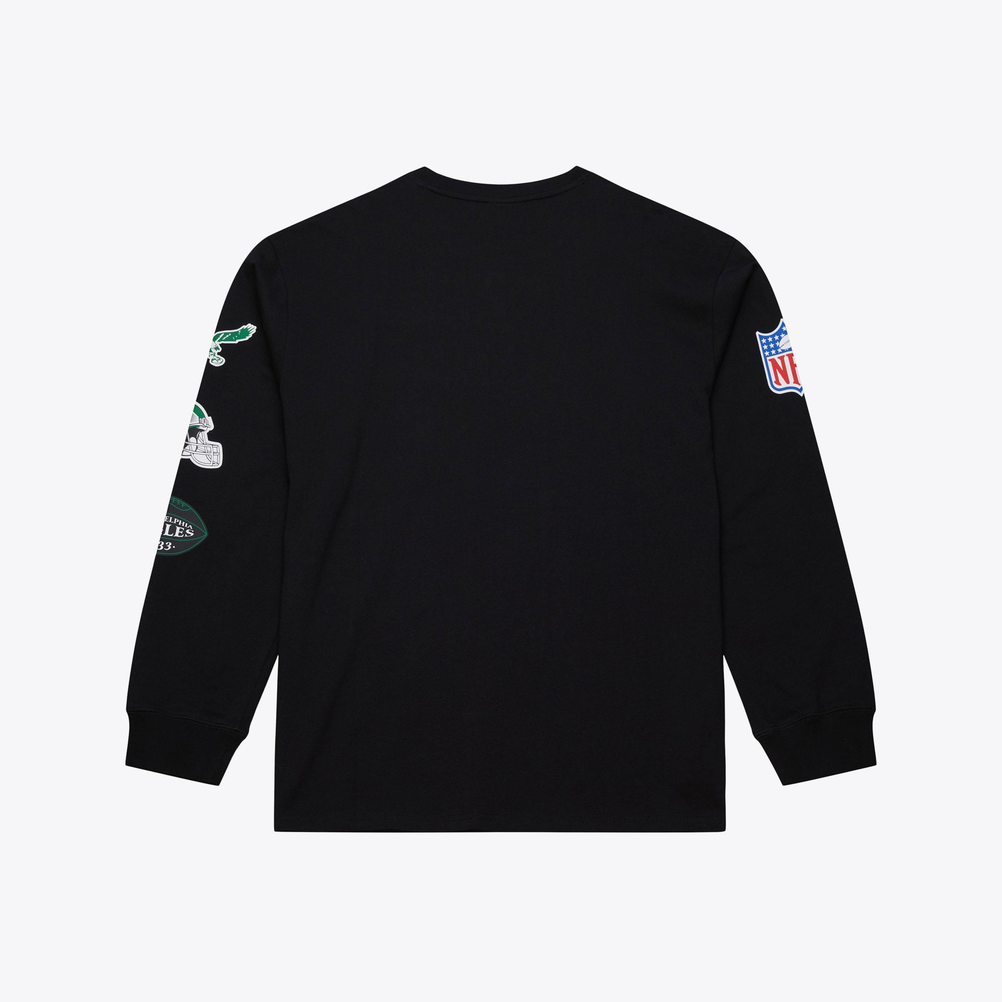 T-shirt à manches longues Mitchell & Ness noir pour homme, Philadelphia Eagles, grandes tailles, camp d'entraînement