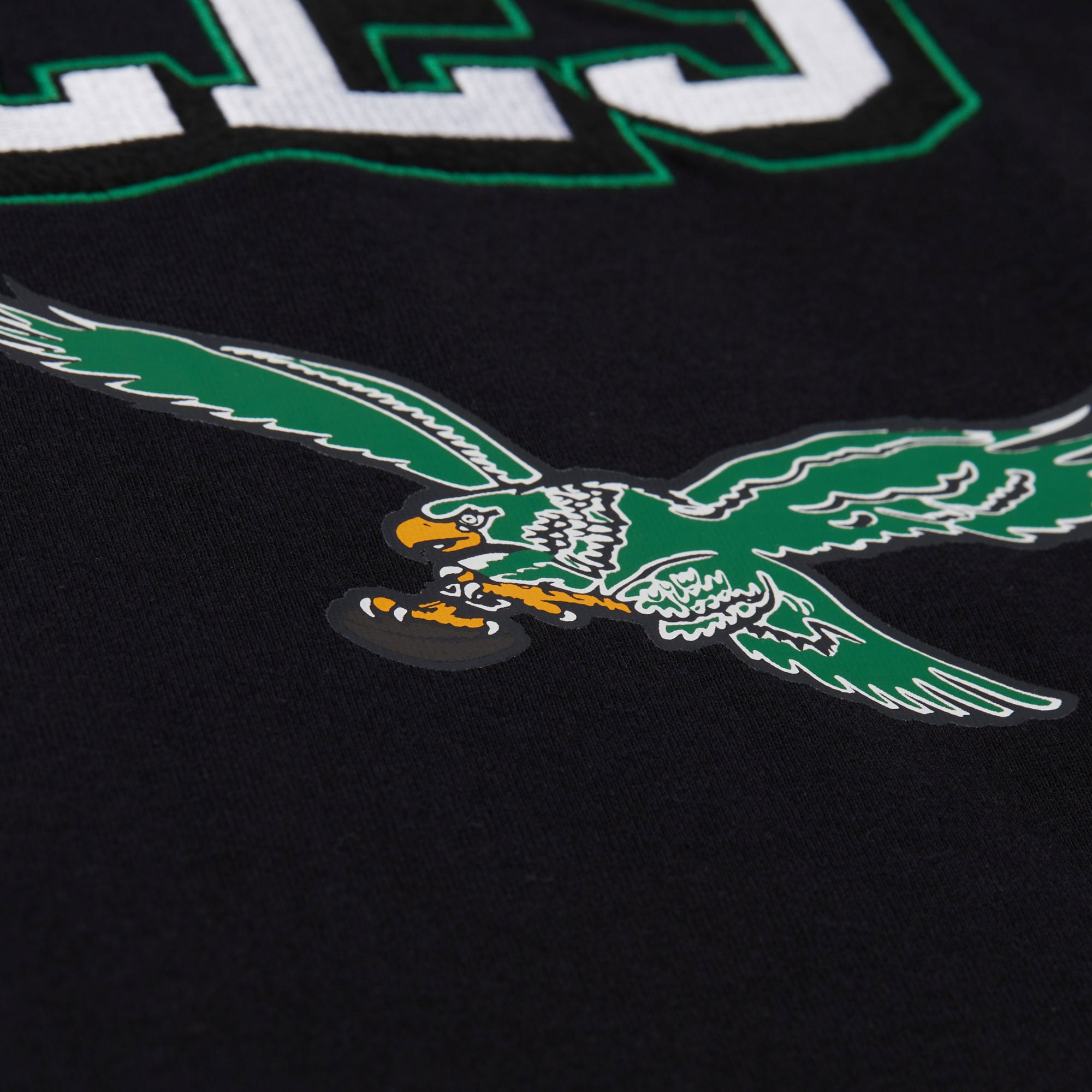 T-shirt à manches longues Mitchell & Ness noir pour homme, Philadelphia Eagles, grandes tailles, camp d'entraînement