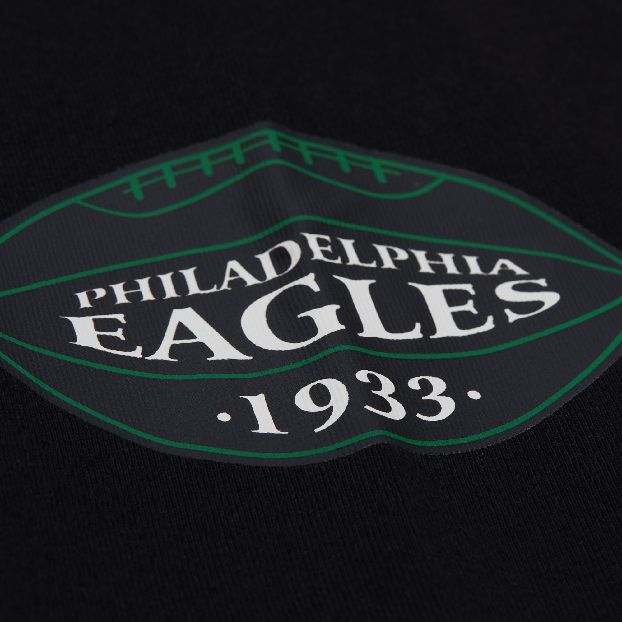 T-shirt à manches longues Mitchell & Ness noir pour homme, Philadelphia Eagles, grandes tailles, camp d'entraînement