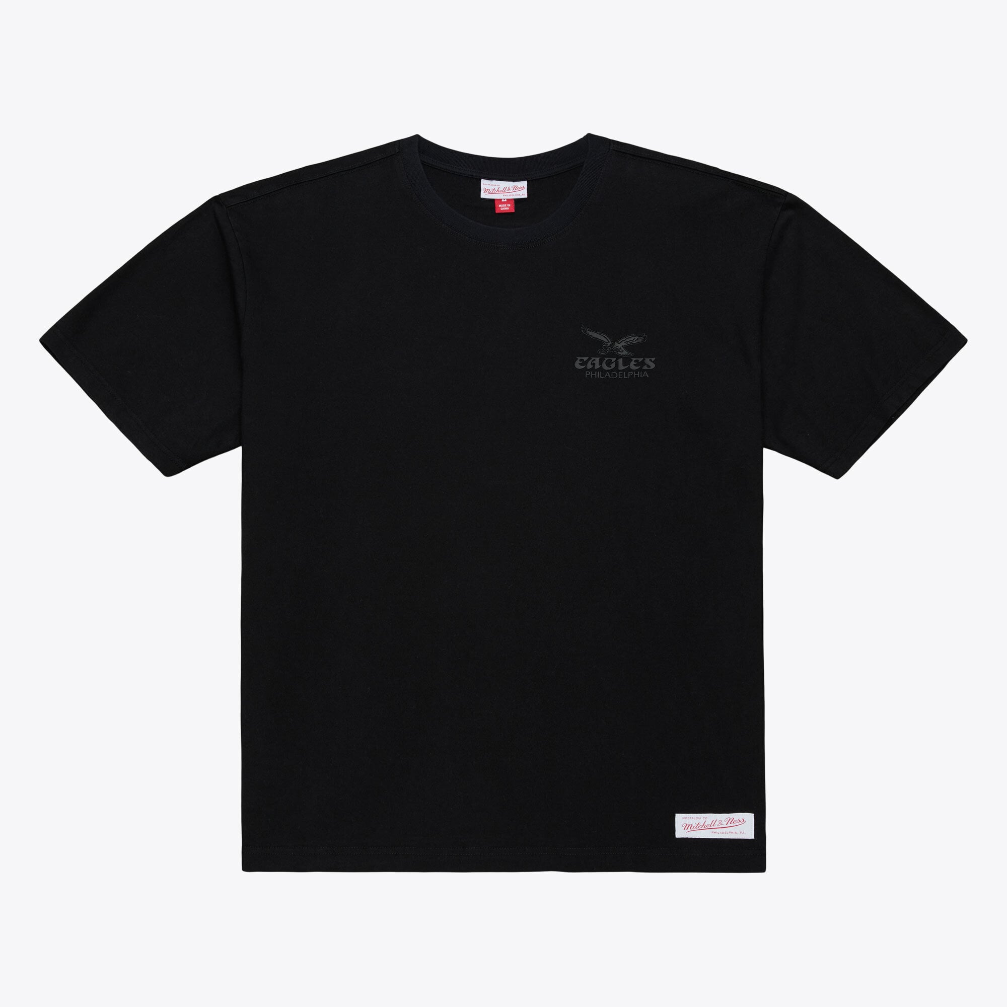 Men's Mitchell & Ness Black Philadelphia Eagles Core Essentials Micro Logo T-Shirt