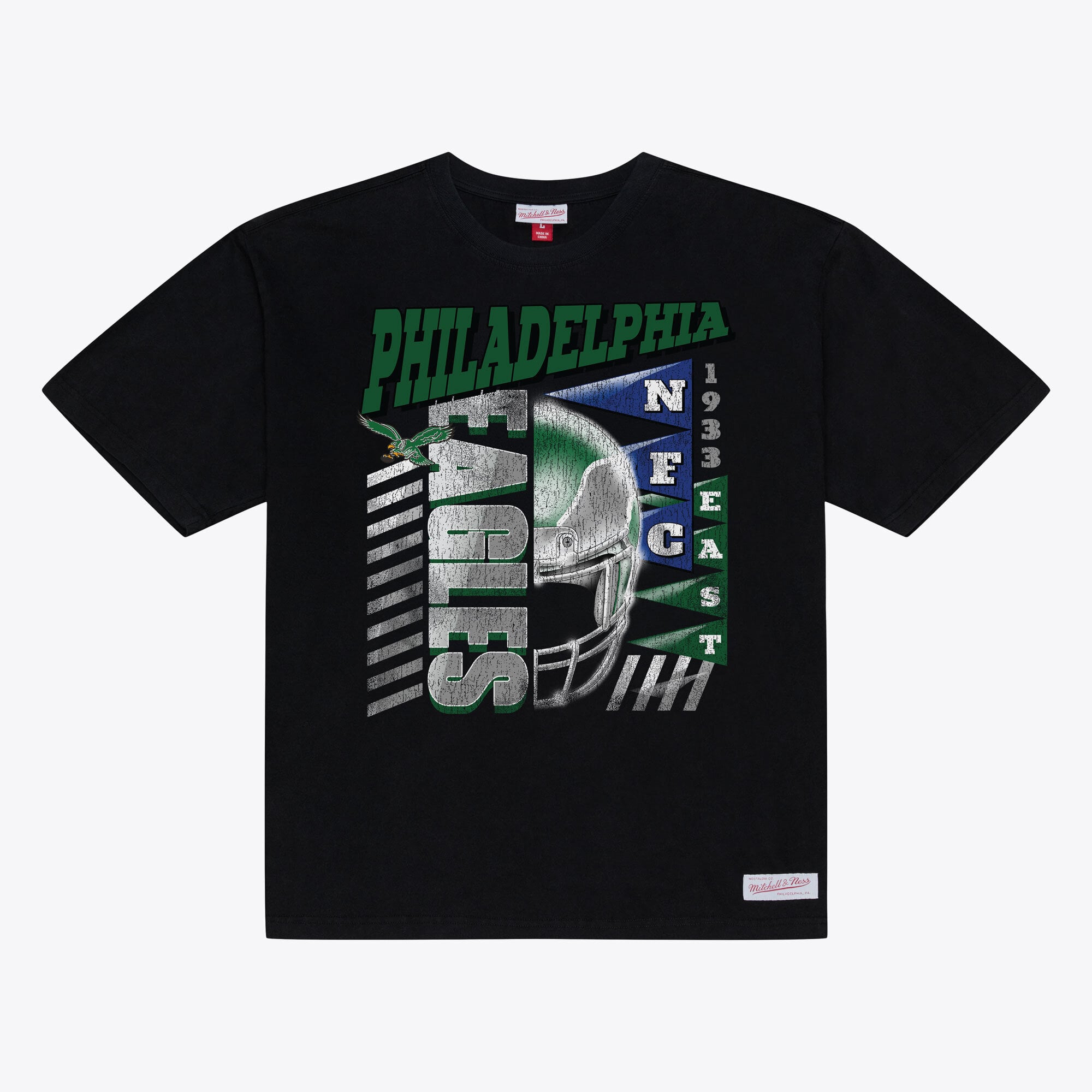 T-shirt graphique noir Mitchell & Ness Philadelphia Eagles Core Essentials pour homme