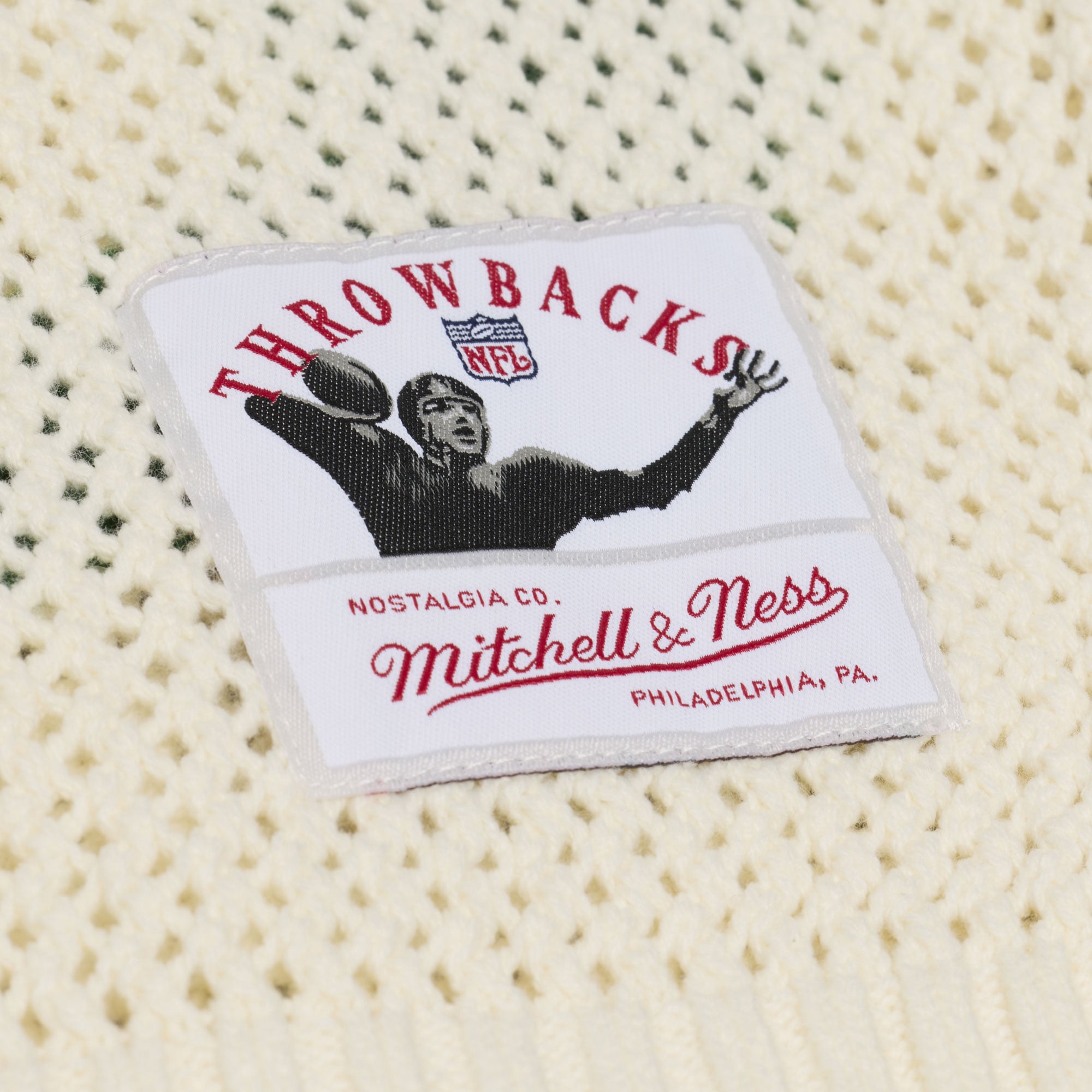 Maillot de baseball Mitchell & Ness crème Philadelphia Eagles Retro Roots à manches courtes pour homme