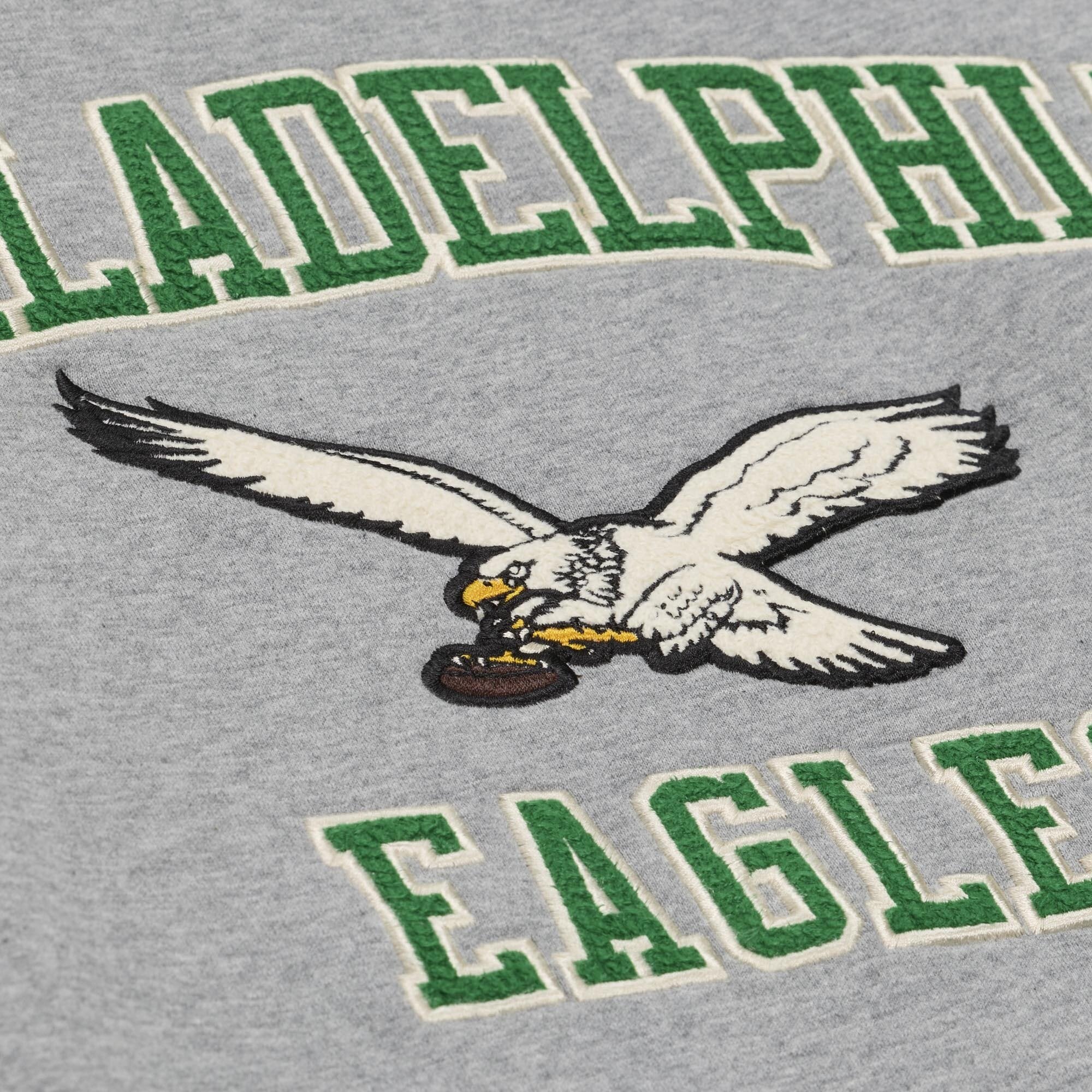 Sweat-shirt Mitchell & Ness Premium Essentials gris chiné pour homme, Philadelphia Eagles