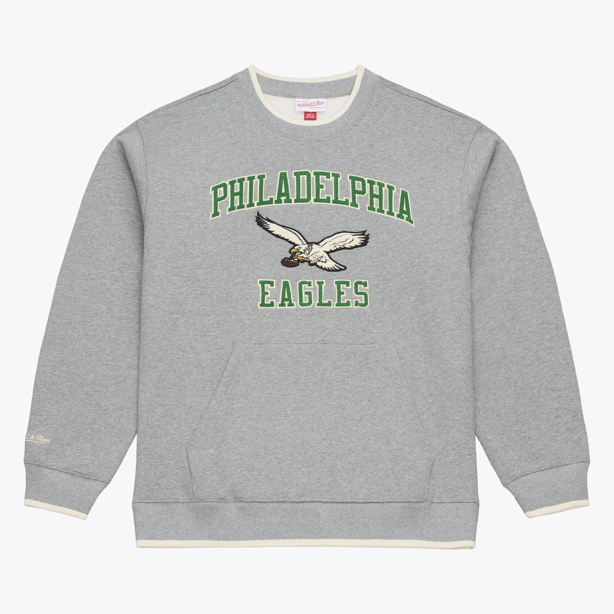 Sweat-shirt Mitchell & Ness Premium Essentials gris chiné pour homme, Philadelphia Eagles