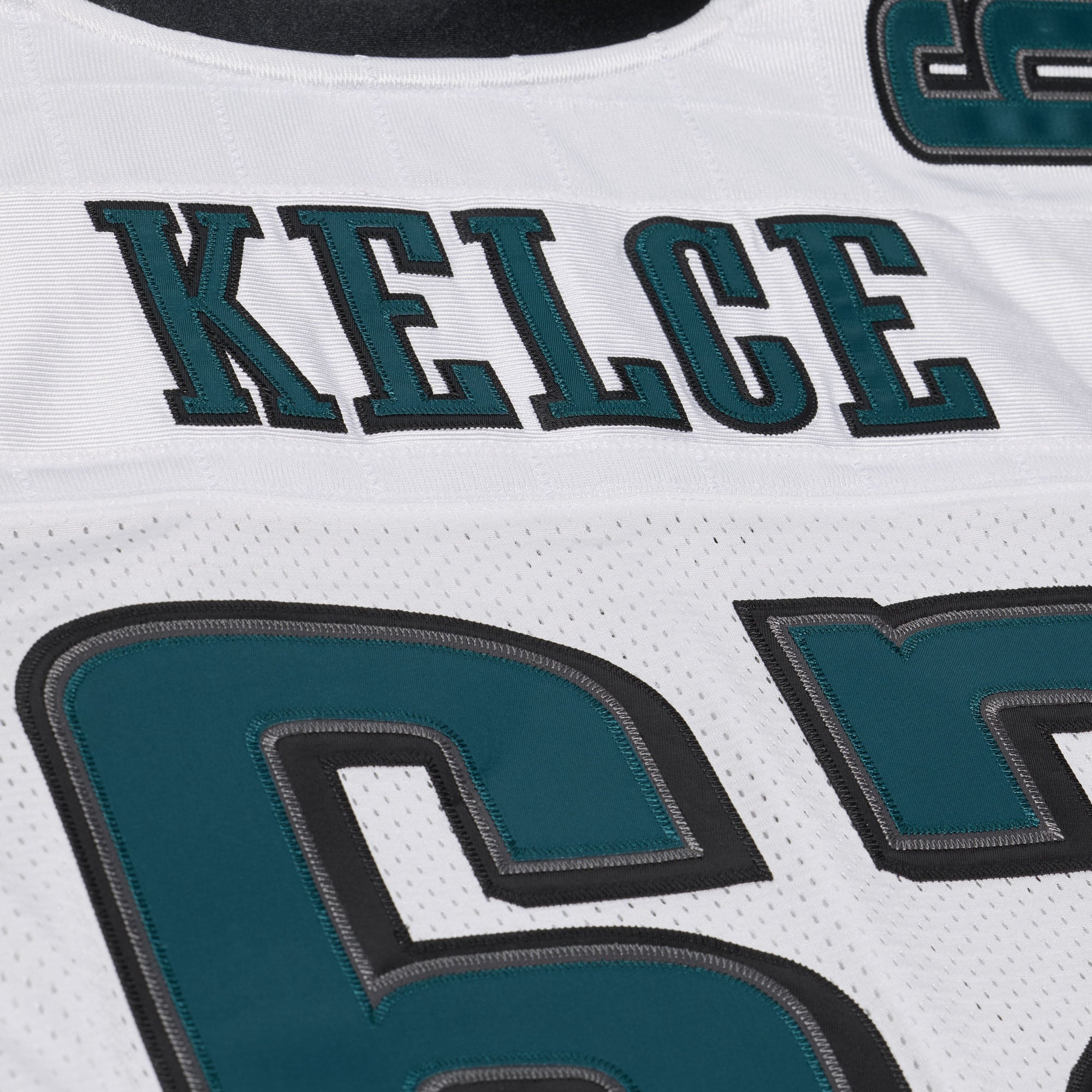 Maillot rétro authentique Mitchell & Ness Jason Kelce blanc des Eagles de Philadelphie 2011 pour homme