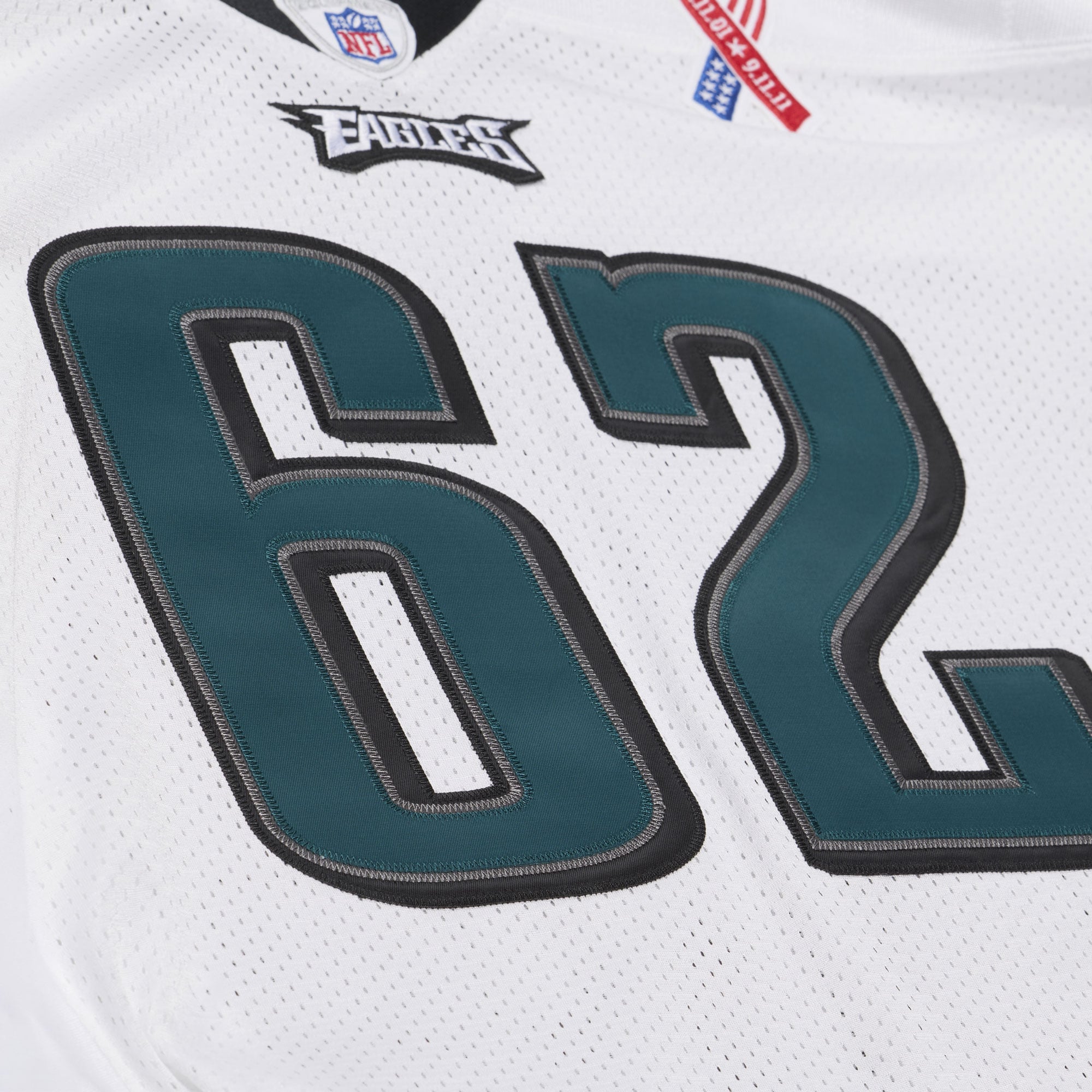 Maillot rétro authentique Mitchell & Ness Jason Kelce blanc des Eagles de Philadelphie 2011 pour homme