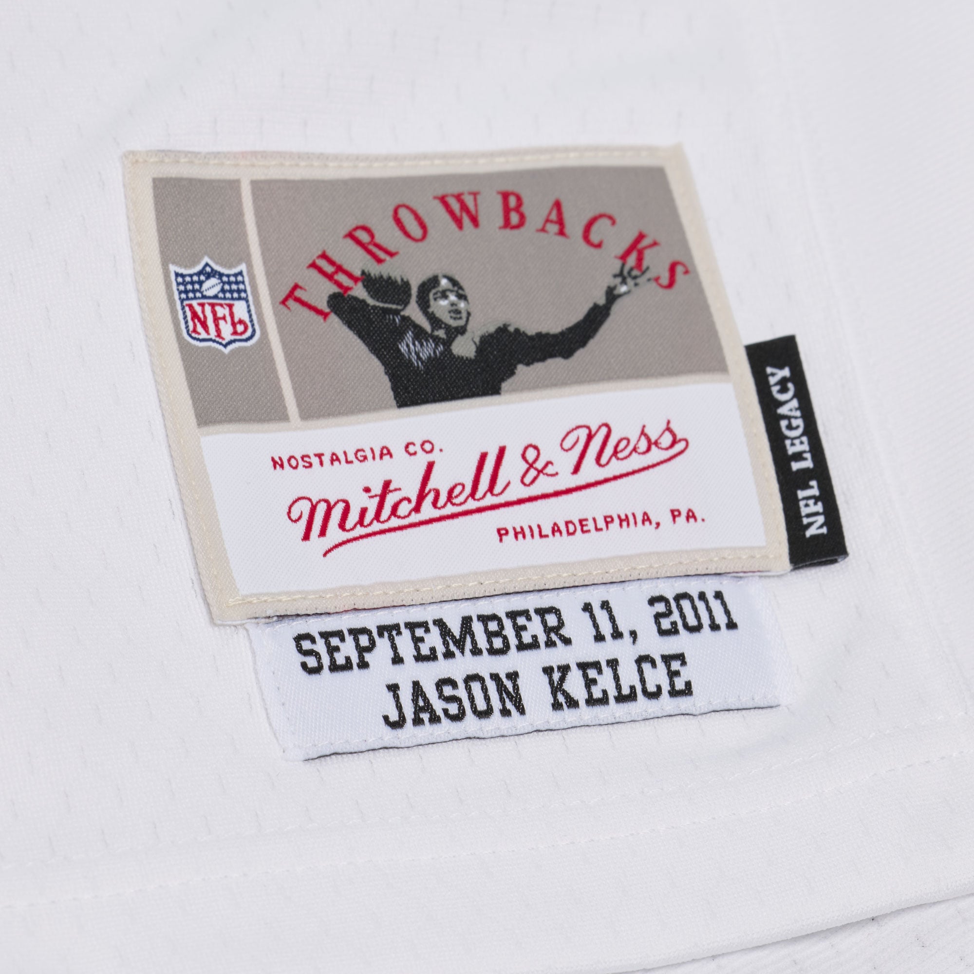 Maillot réplique Legacy 2011 de Jason Kelce, blanc, Mitchell & Ness, Philadelphia Eagles, pour homme, grandes tailles