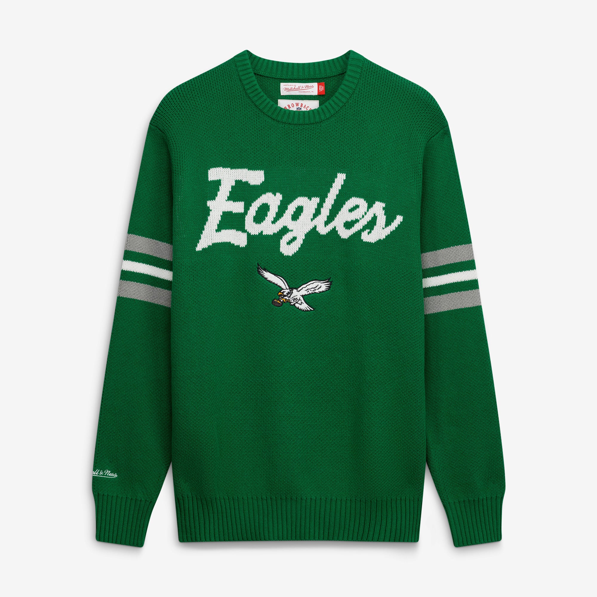 Men's Mitchell & Ness Kelly Green Philadelphia Eagles Head Coach Sweater
