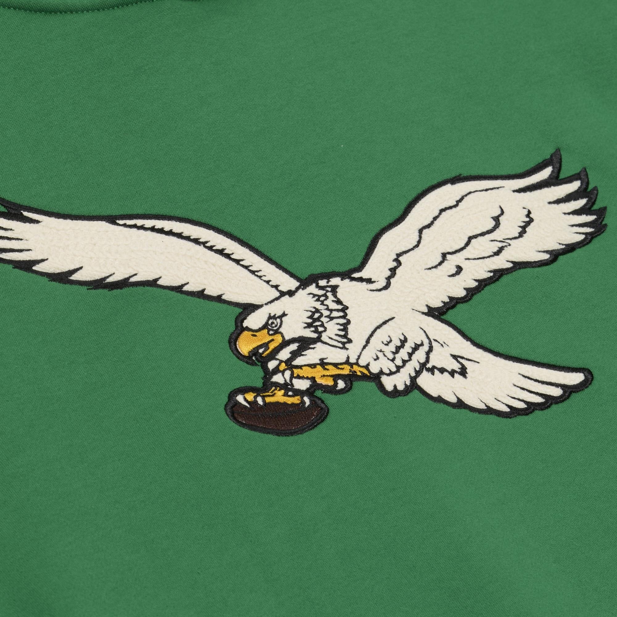 Sweat à capuche en polaire épaisse Mitchell & Ness vert Kelly pour homme, Philadelphia Eagles.