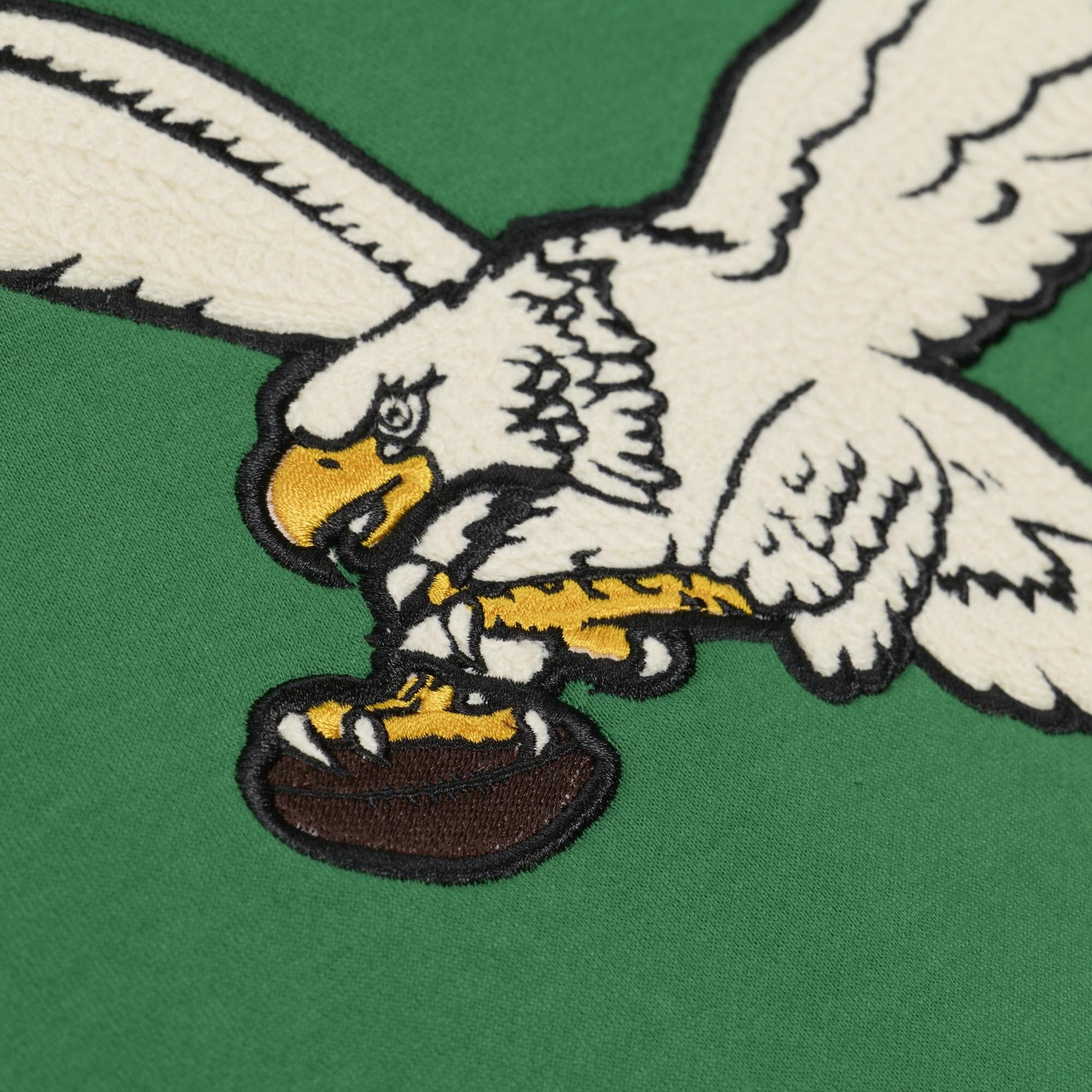Sweat à capuche en polaire épaisse Mitchell & Ness vert Kelly pour homme, Philadelphia Eagles.