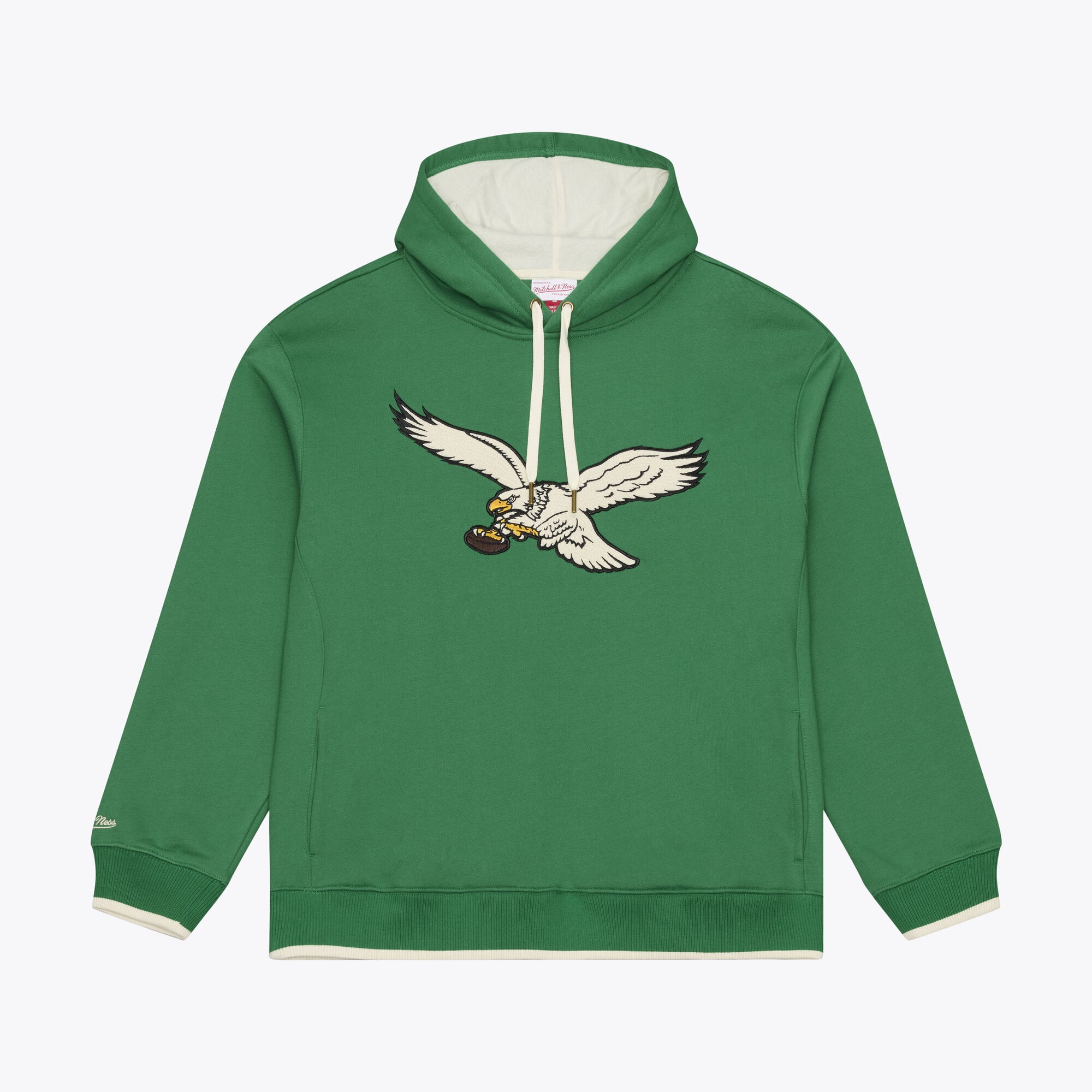 Sweat à capuche en polaire épaisse Mitchell & Ness vert Kelly pour homme, Philadelphia Eagles.