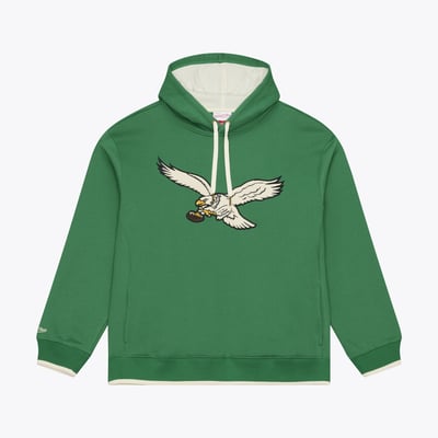 Philadelphia Eagles Mitchell & Ness Premium Essentials Heavyweight Fleece Hoodie - Kelly Green