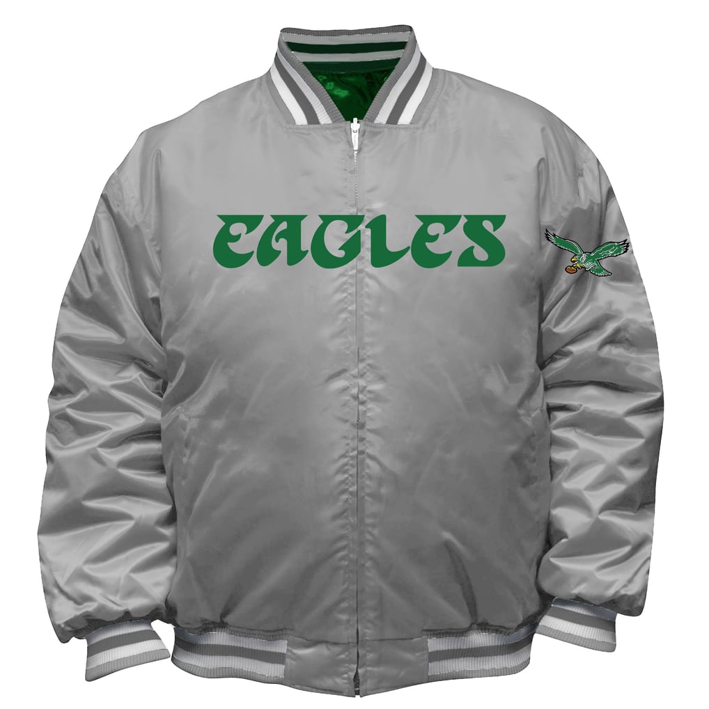 Philadelphia Eagles Mitchell & Ness Big & Tall Throwback Reversible Full-Zip Jacket - Kelly Green/Silver