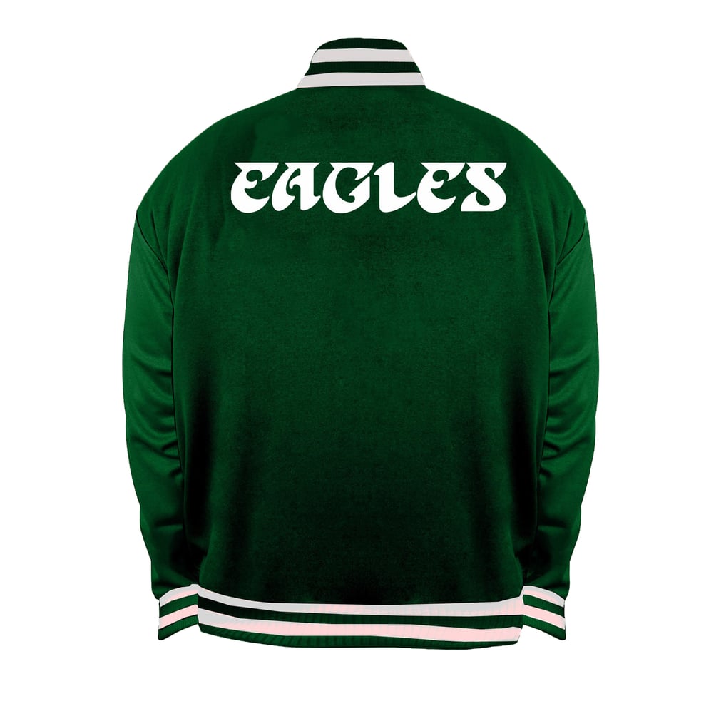 Philadelphia Eagles Mitchell & Ness Big & Tall Throwback Reversible Full-Zip Jacket - Kelly Green/Silver