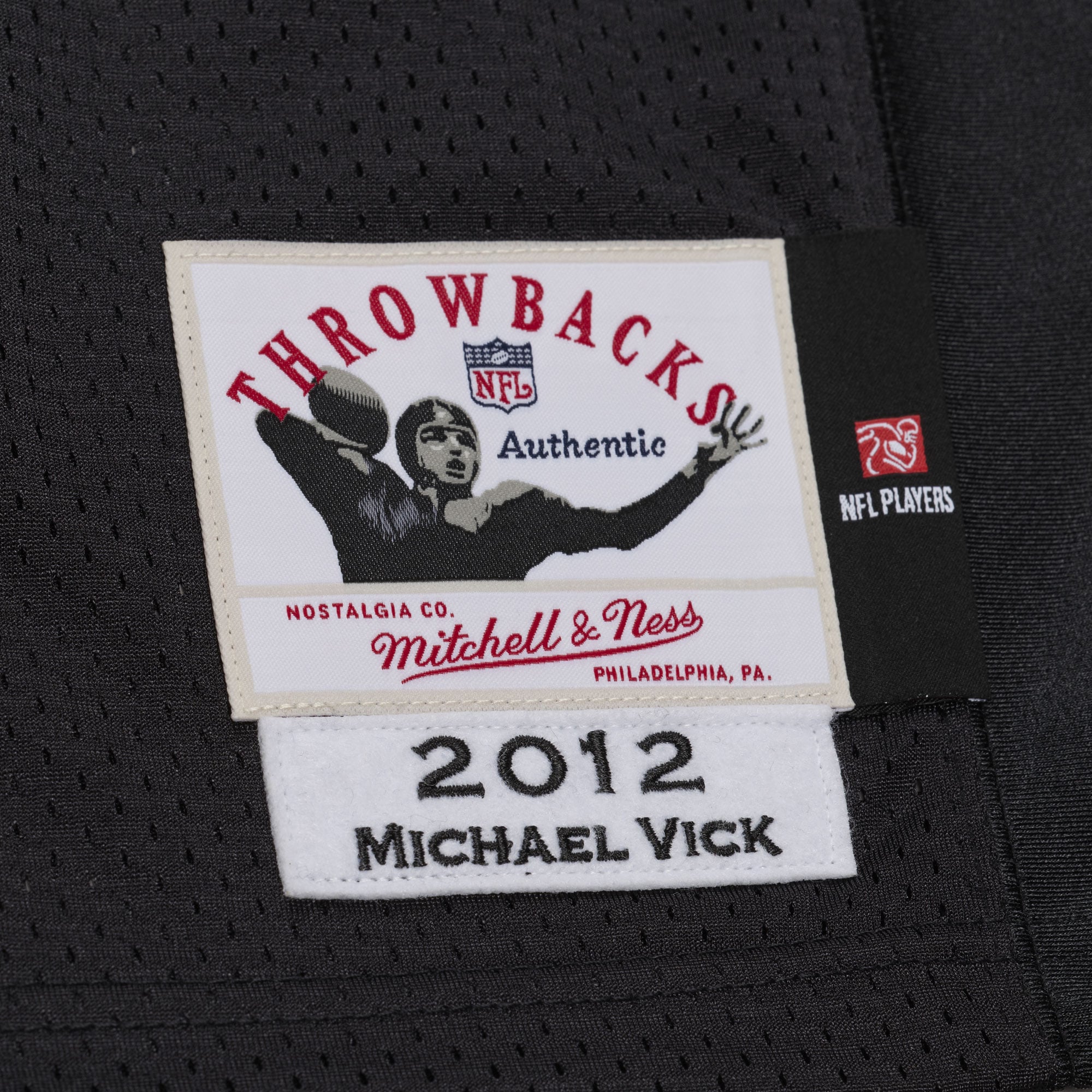 Men's Mitchell & Ness Michael Vick Black Philadelphia Eagles 2012 Authentic Throwback Jersey