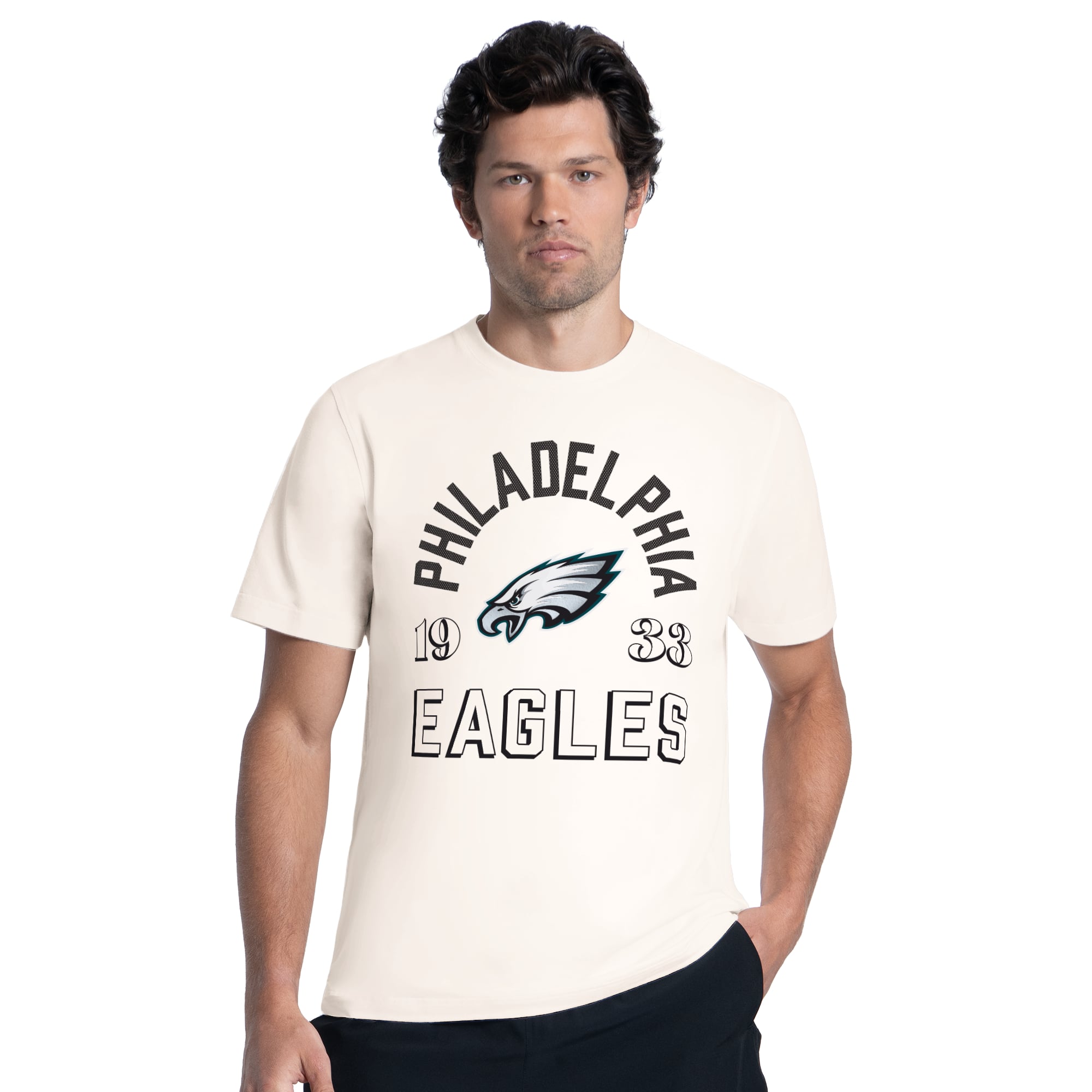 Men's MSX by Michael Strahan Cream Philadelphia Eagles Ultimate Graphic T-Shirt