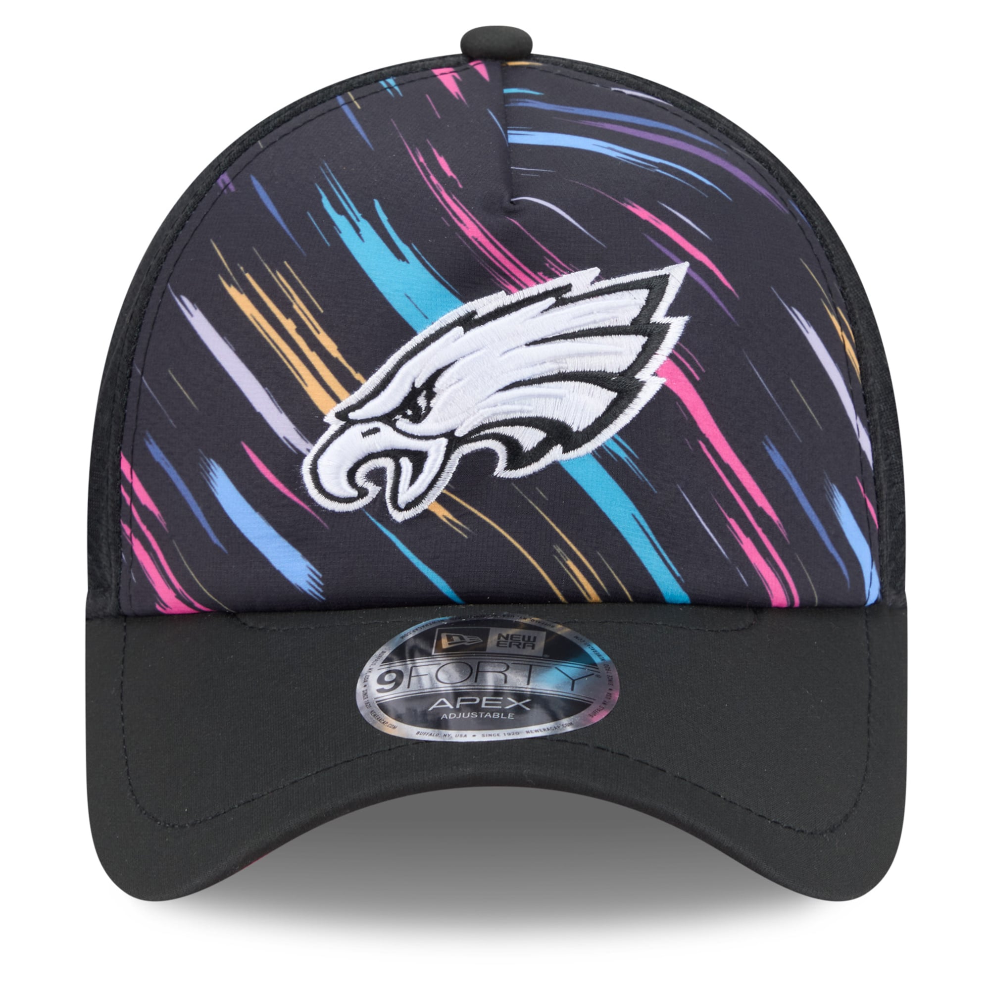 Men's New Era Black Philadelphia Eagles 2026 NFL Crucial Catch 9FORTY Apex Adjustable Hat