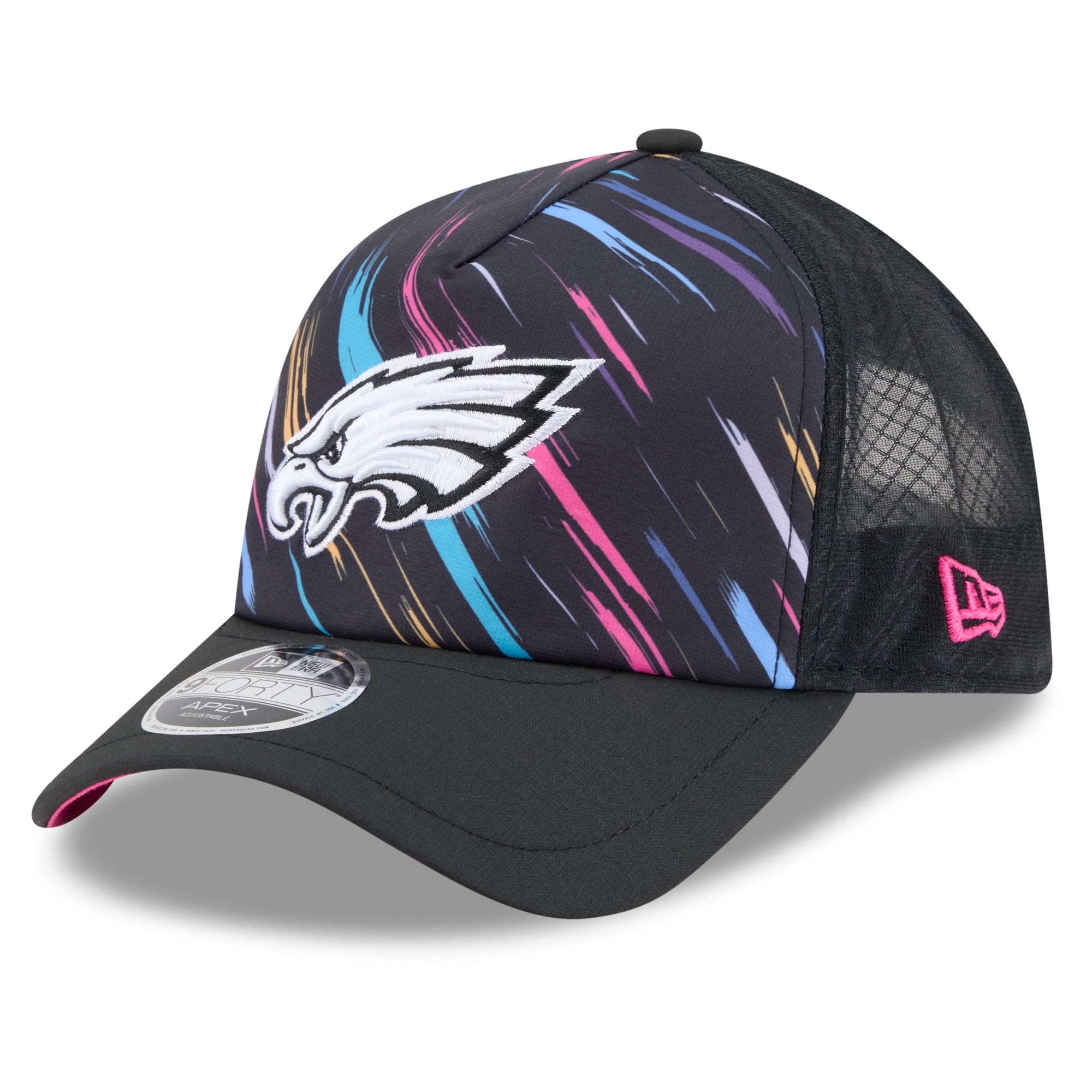 Men's New Era Black Philadelphia Eagles 2026 NFL Crucial Catch 9FORTY Apex Adjustable Hat