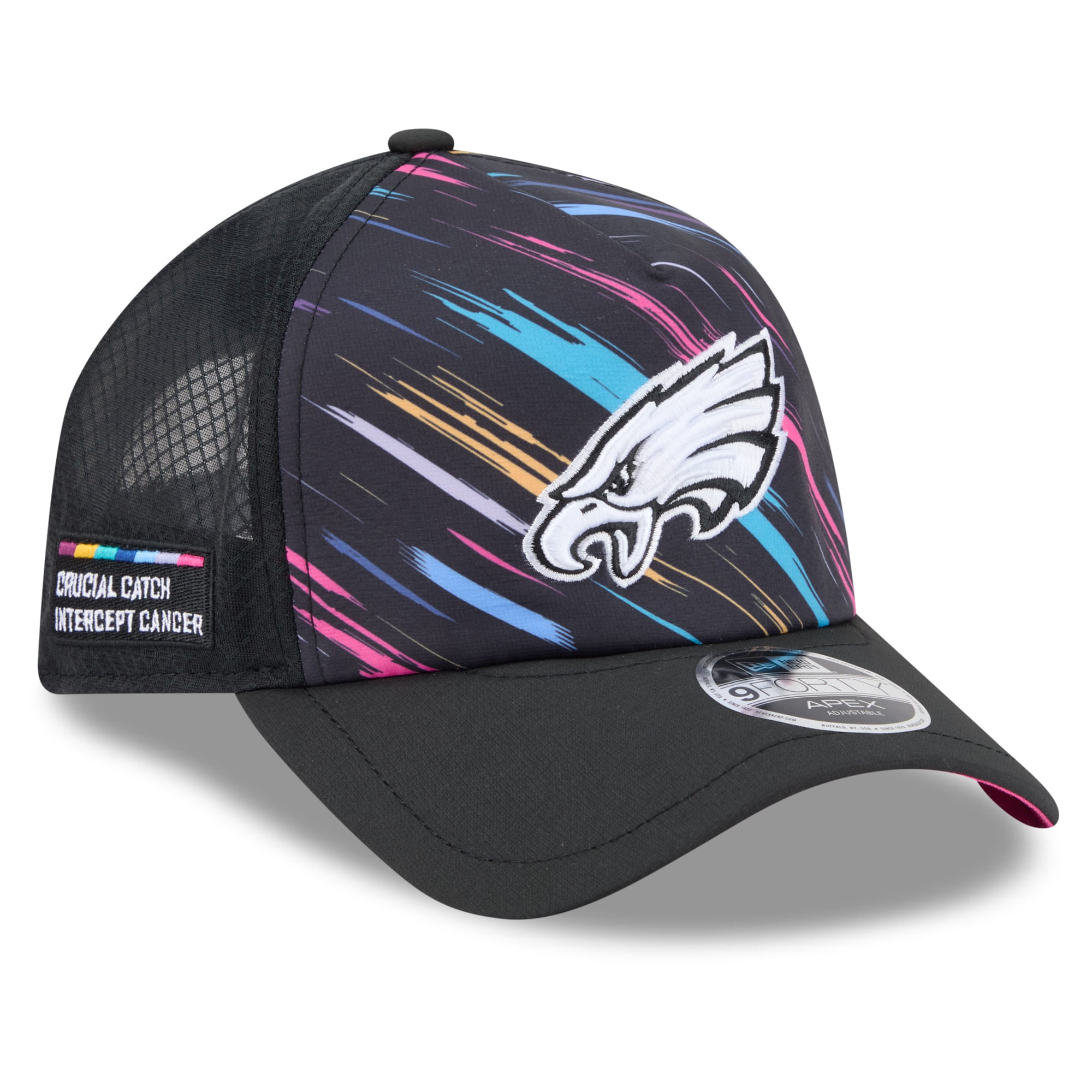 Men's New Era Black Philadelphia Eagles 2026 NFL Crucial Catch 9FORTY Apex Adjustable Hat