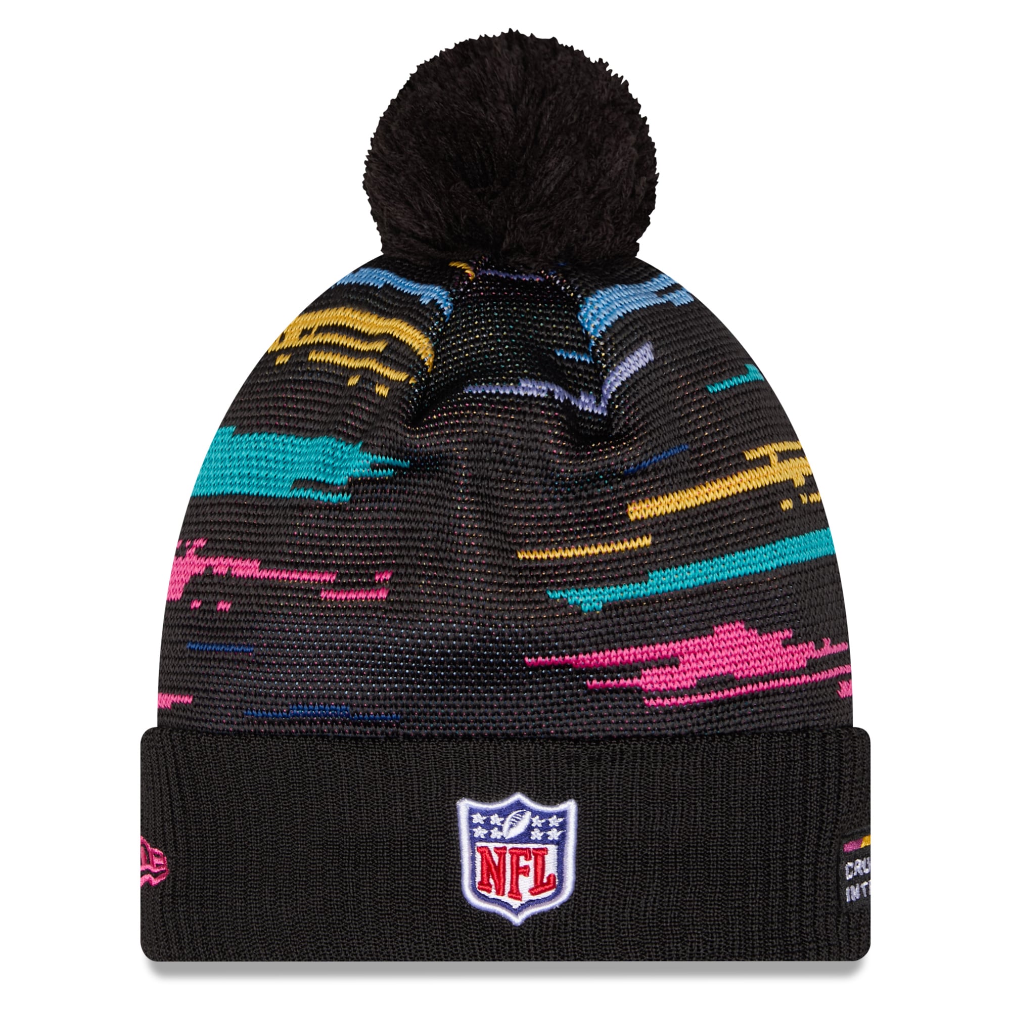 Men's New Era Black Philadelphia Eagles 2026 NFL Crucial Catch Cuffed Knit Hat with Pom