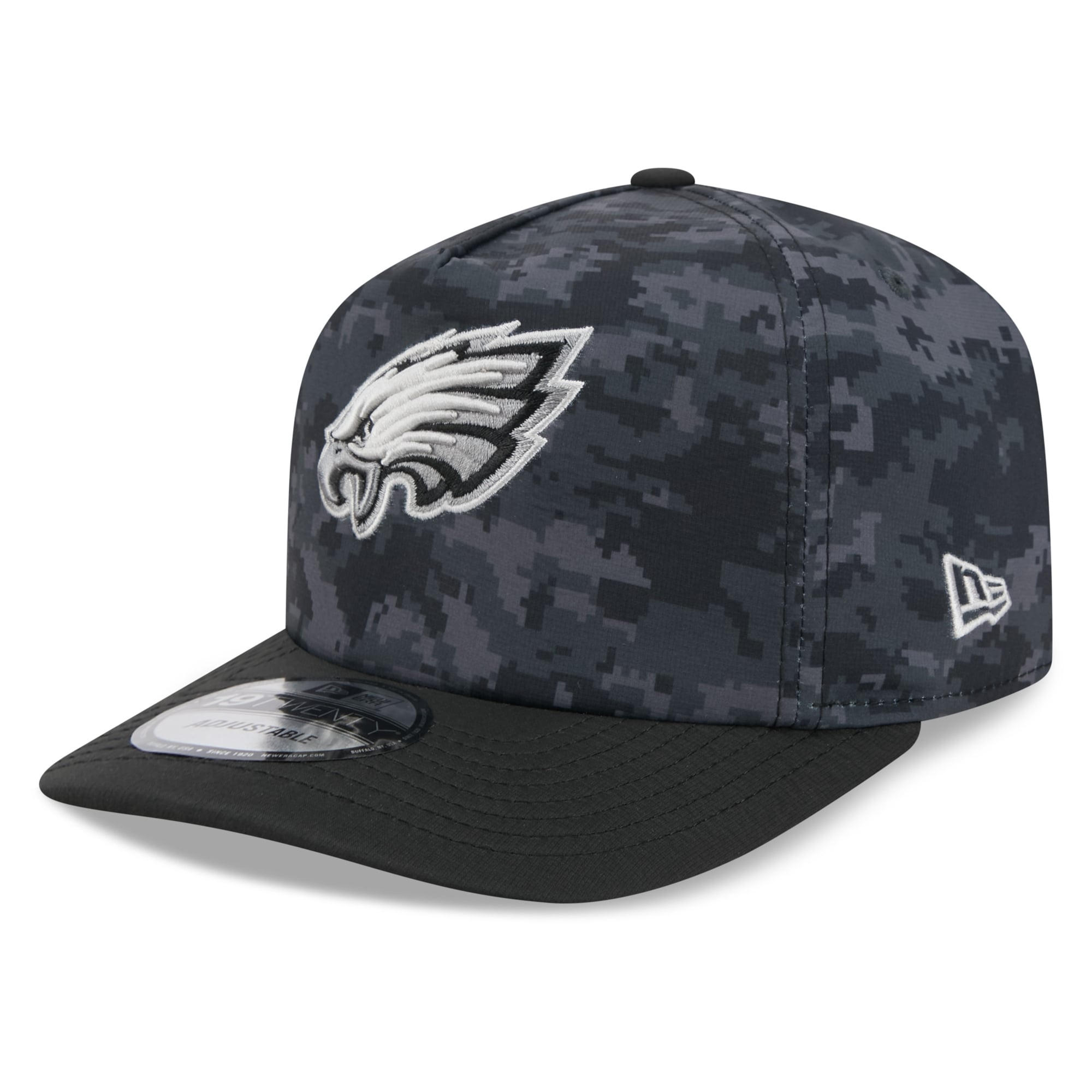 Casquette ajustable New Era noire Philadelphia Eagles 2026 Salute To Service 19TWENTY pour homme