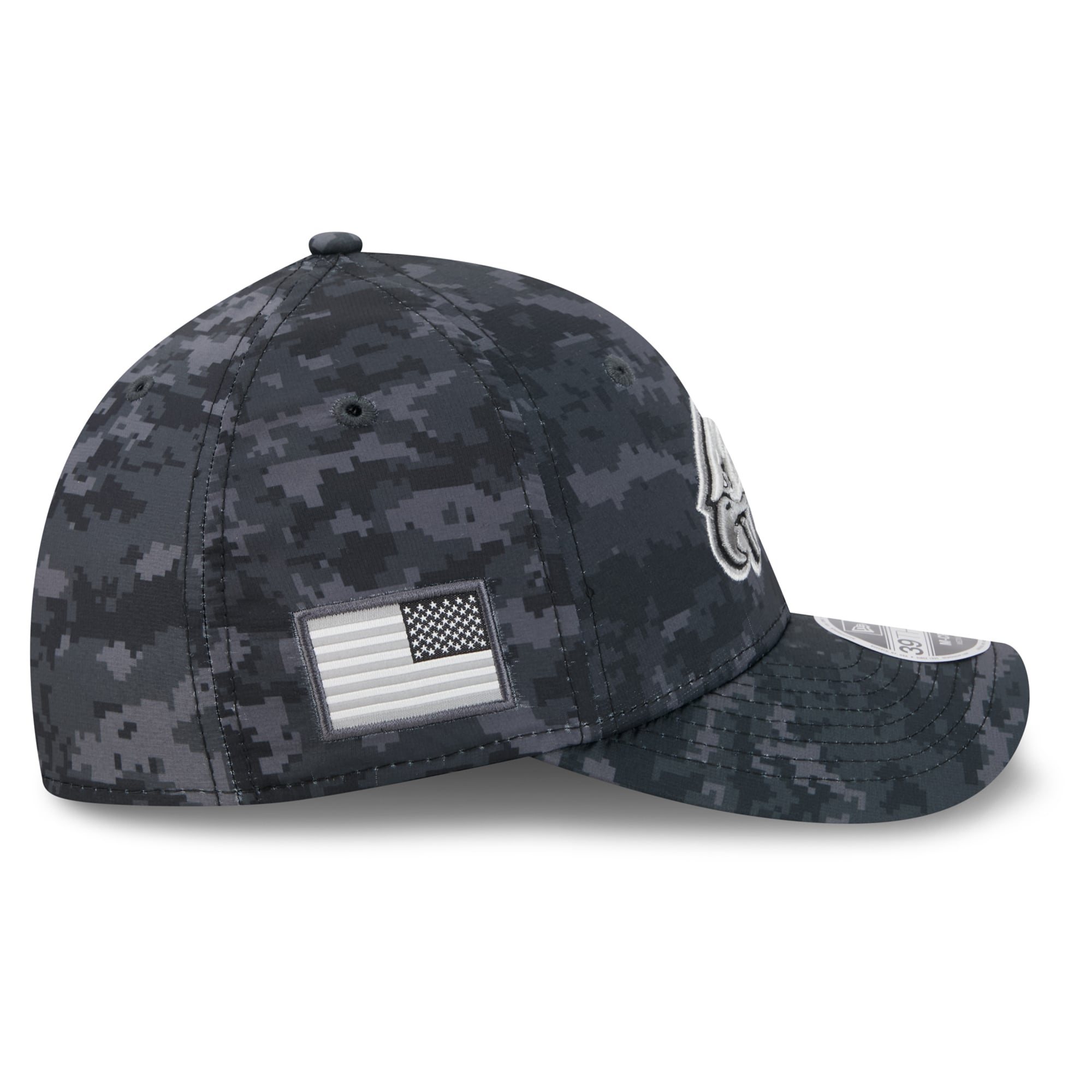 Casquette extensible New Era noire Philadelphia Eagles 2026 Salute To Service 39THIRTY M-Crown pour homme
