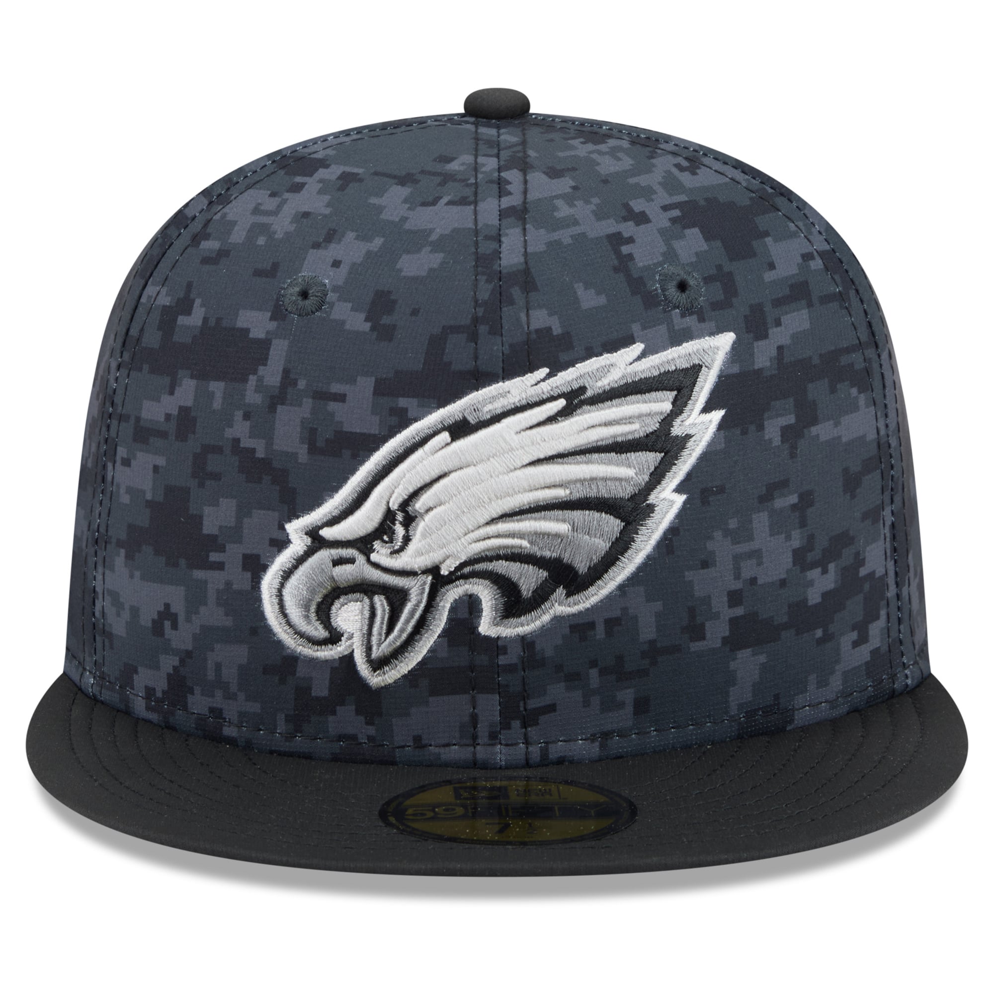 Casquette ajustée New Era noire Philadelphia Eagles 2026 Salute To Service 59FIFTY pour homme