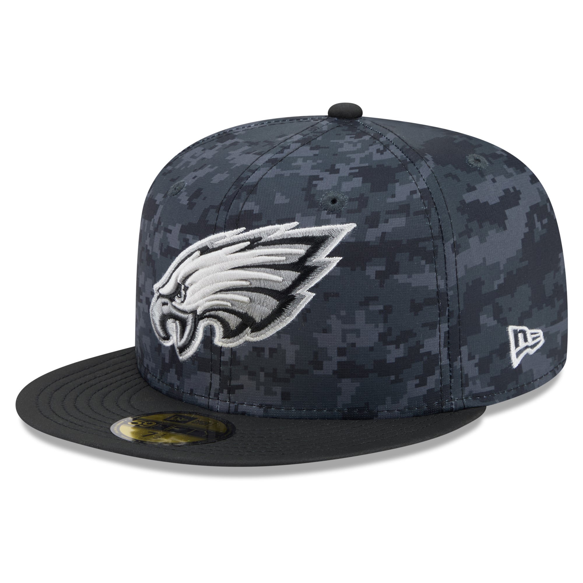 Casquette ajustée New Era noire Philadelphia Eagles 2026 Salute To Service 59FIFTY pour homme
