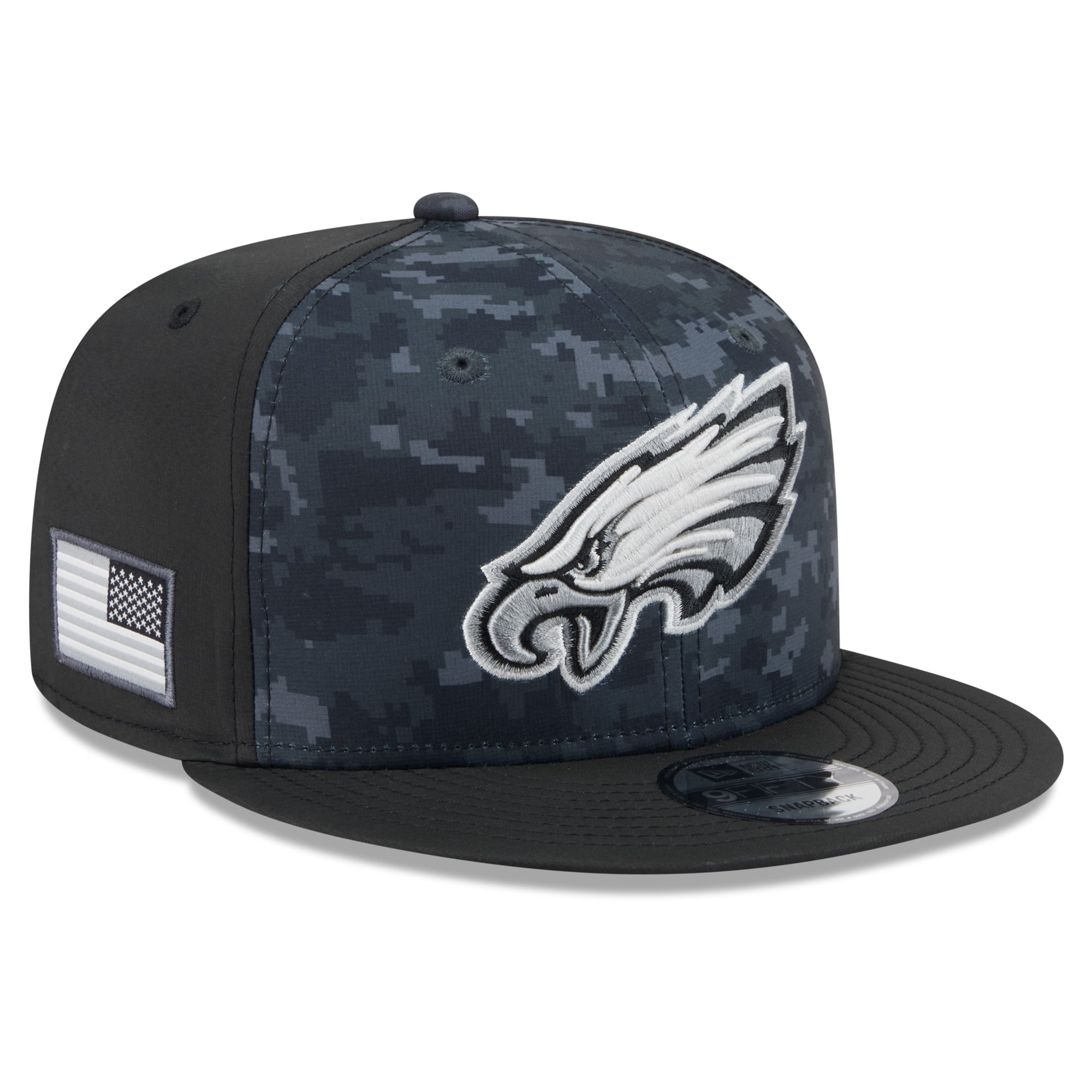 Casquette snapback New Era noire Philadelphia Eagles 2026 Salute To Service 9FIFTY pour homme
