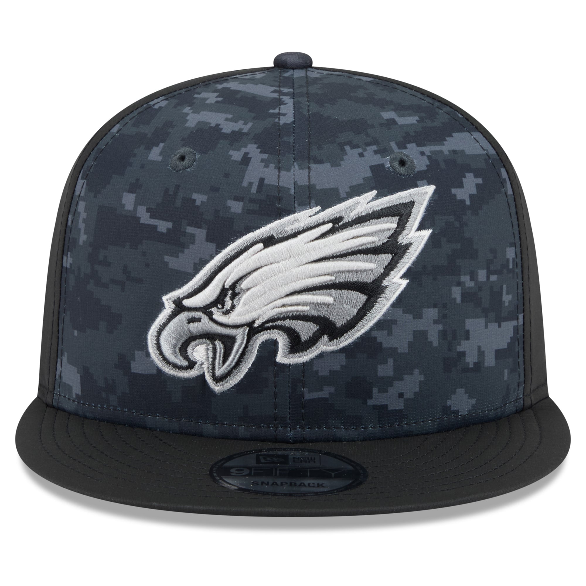 Casquette snapback New Era noire Philadelphia Eagles 2026 Salute To Service 9FIFTY pour homme