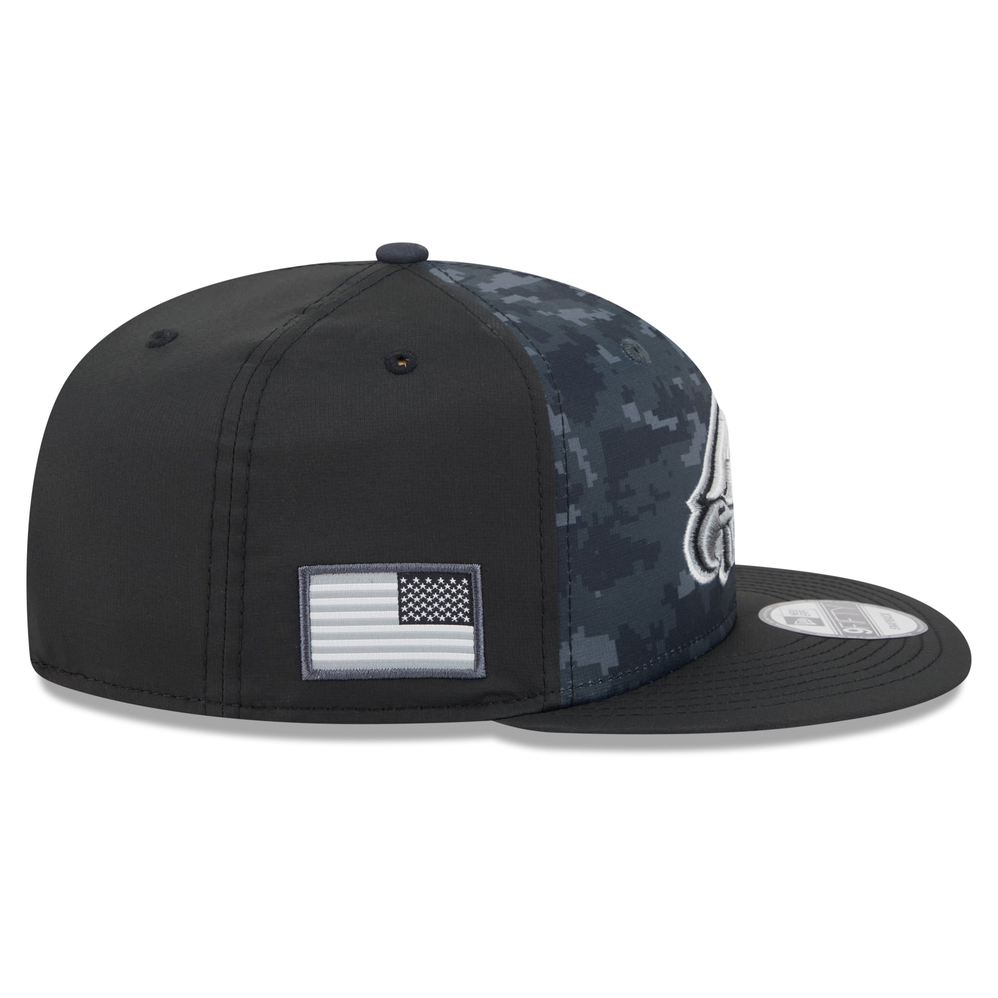 Casquette snapback New Era noire Philadelphia Eagles 2026 Salute To Service 9FIFTY pour homme