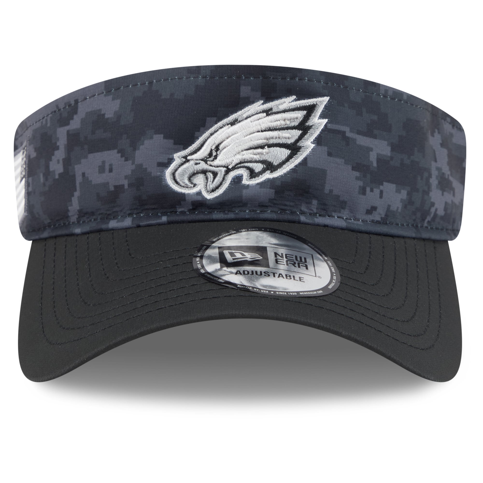 Casquette New Era noire pour homme, Philadelphia Eagles 2026 Salute To Service, visière ajustable