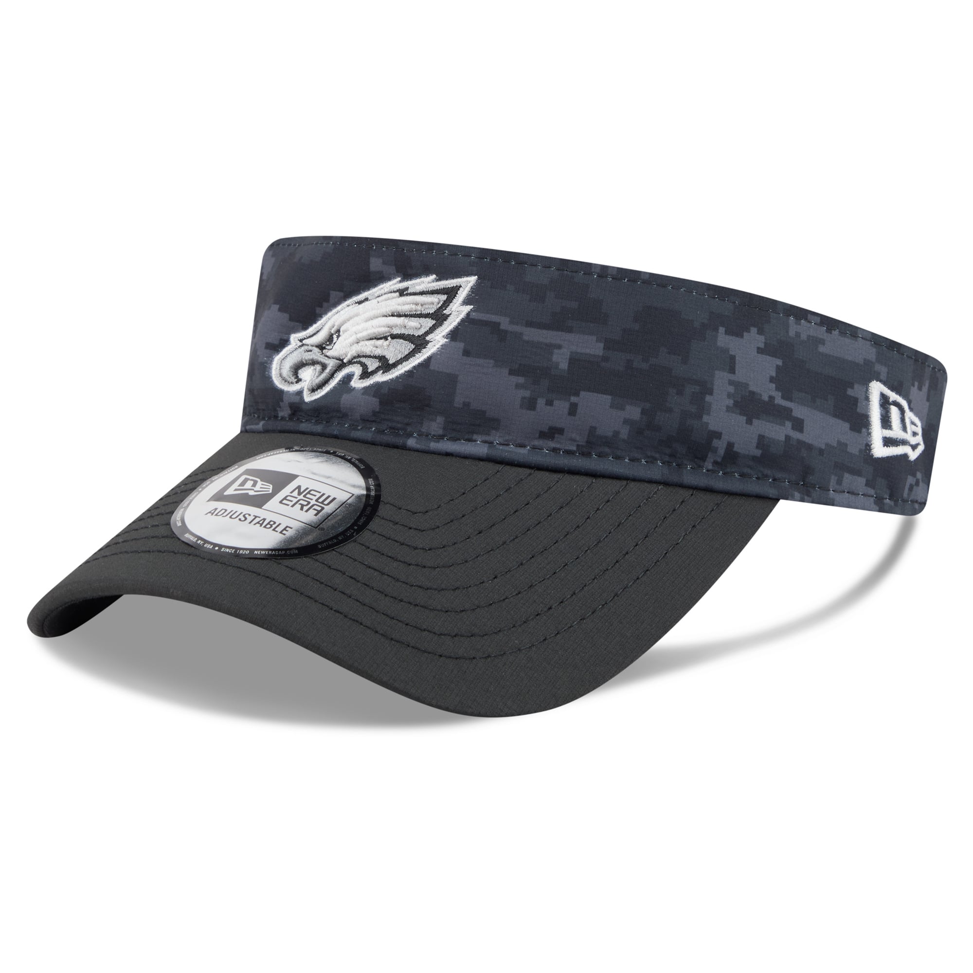Casquette New Era noire pour homme, Philadelphia Eagles 2026 Salute To Service, visière ajustable