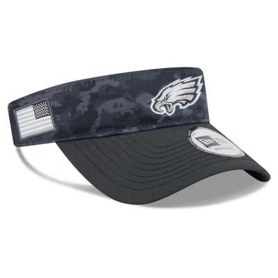 Philadelphia Eagles New Era 2026 Salute To Service Adjustable Visor - Black