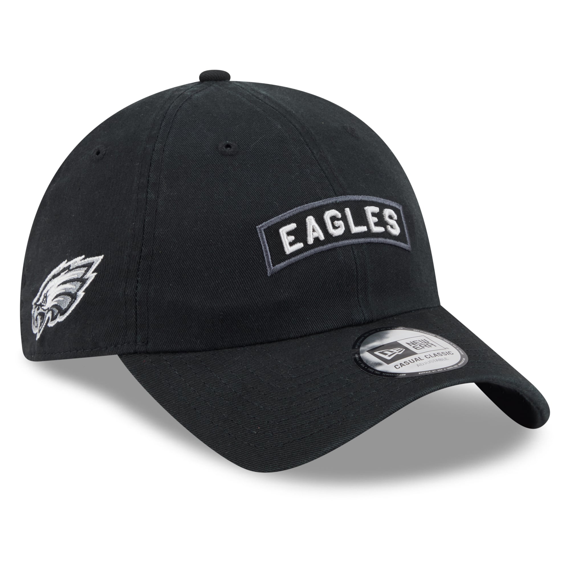 Casquette New Era noire pour homme Philadelphia Eagles 2026 Salute To Service, style classique décontracté et ajustable